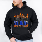 Football Dad Flames Design - Football Unisex Crewneck T-Shirt Sweatshirt Hoodie