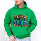 Football Dad Flames Design - Football Unisex Crewneck T-Shirt Sweatshirt Hoodie