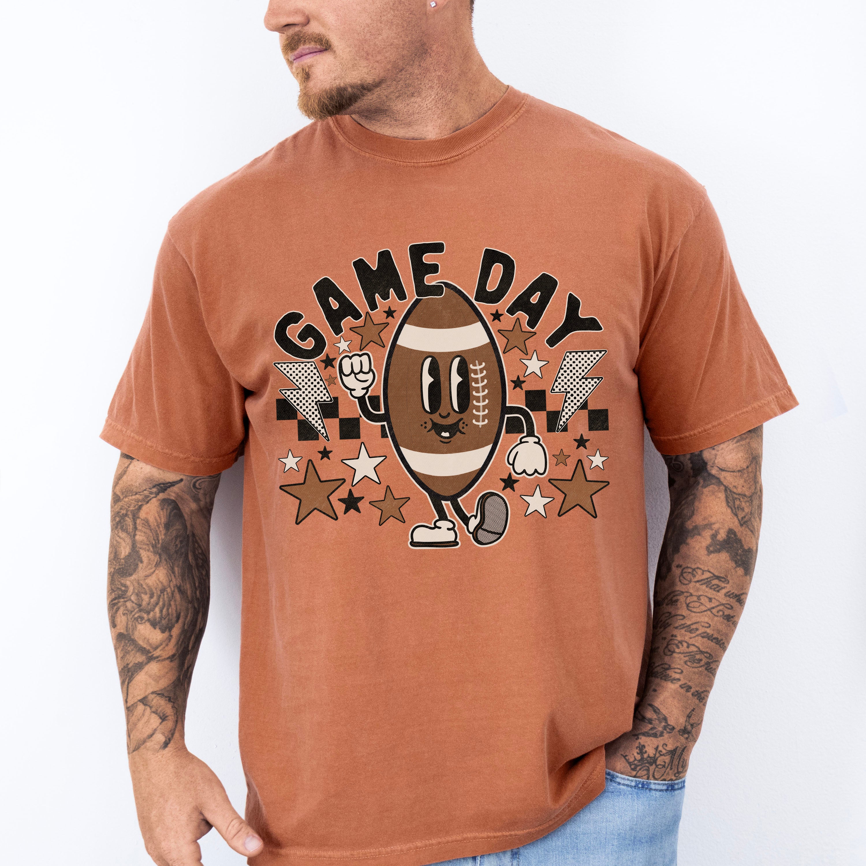 Gameday Smiley Football Design - Football Unisex Crewneck T-Shirt Sweatshirt Hoodie