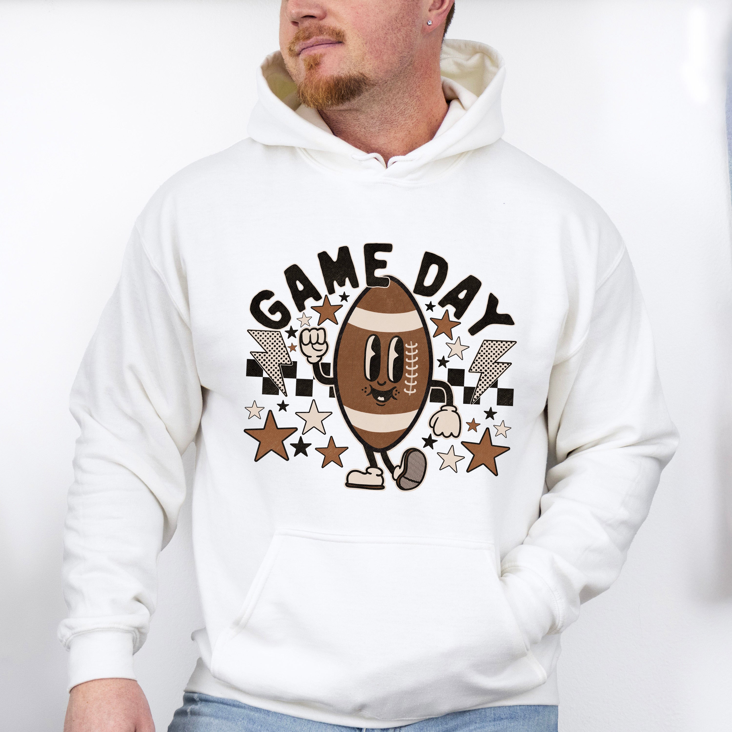 Gameday Smiley Football Design - Football Unisex Crewneck T-Shirt Sweatshirt Hoodie