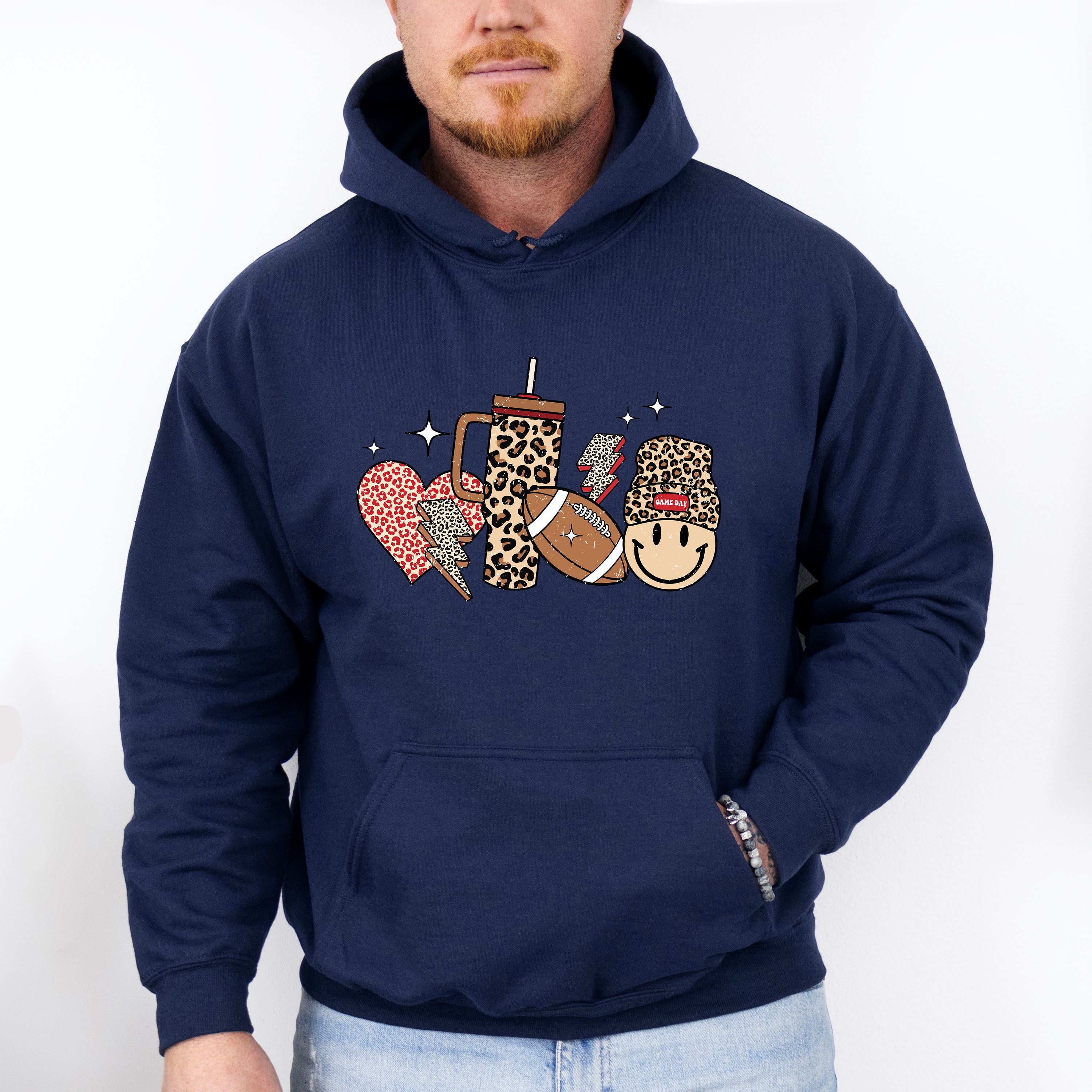 Heart Cup And Smiley Design - Football Unisex Crewneck T-Shirt Sweatshirt Hoodie