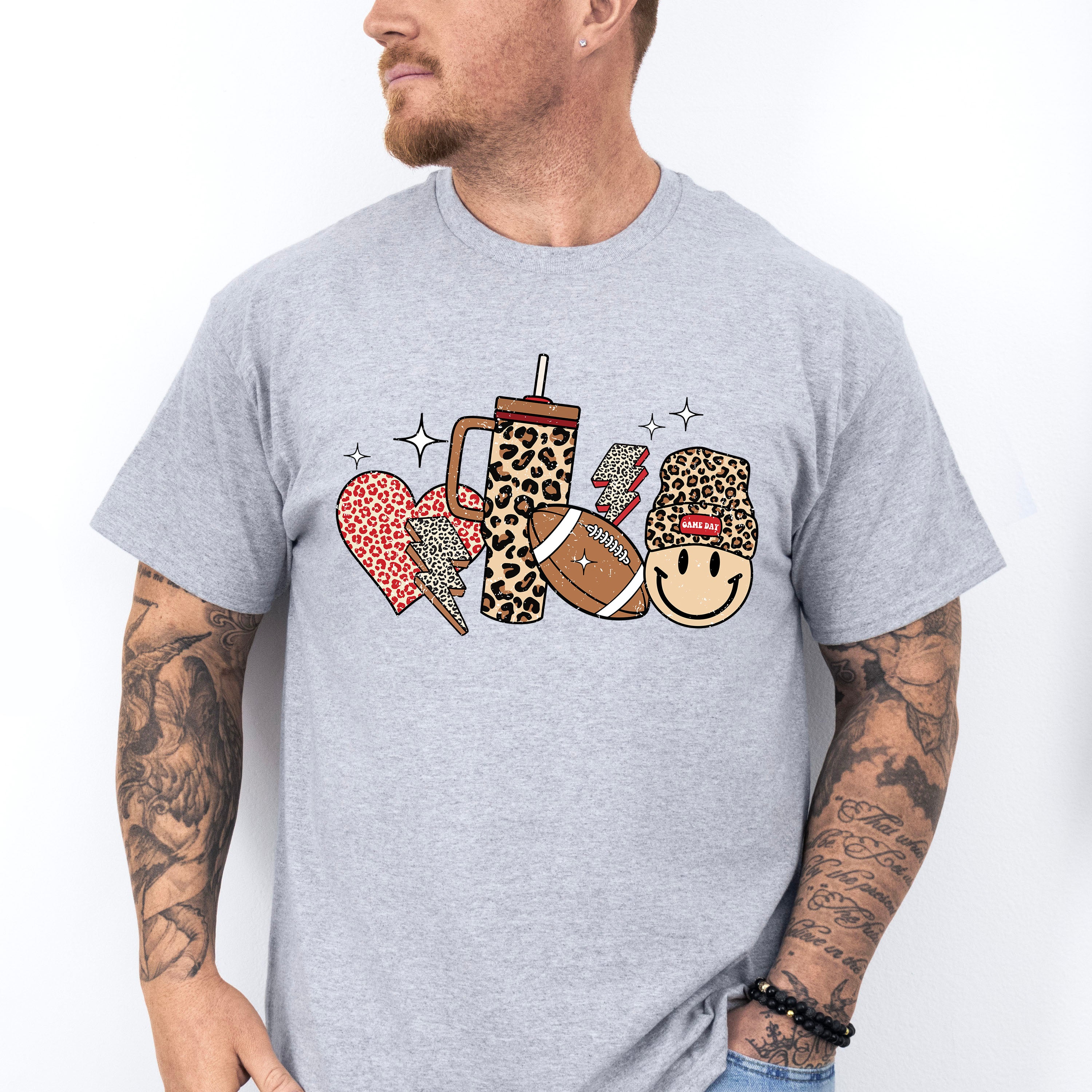 Heart Cup And Smiley Design - Football Unisex Crewneck T-Shirt Sweatshirt Hoodie