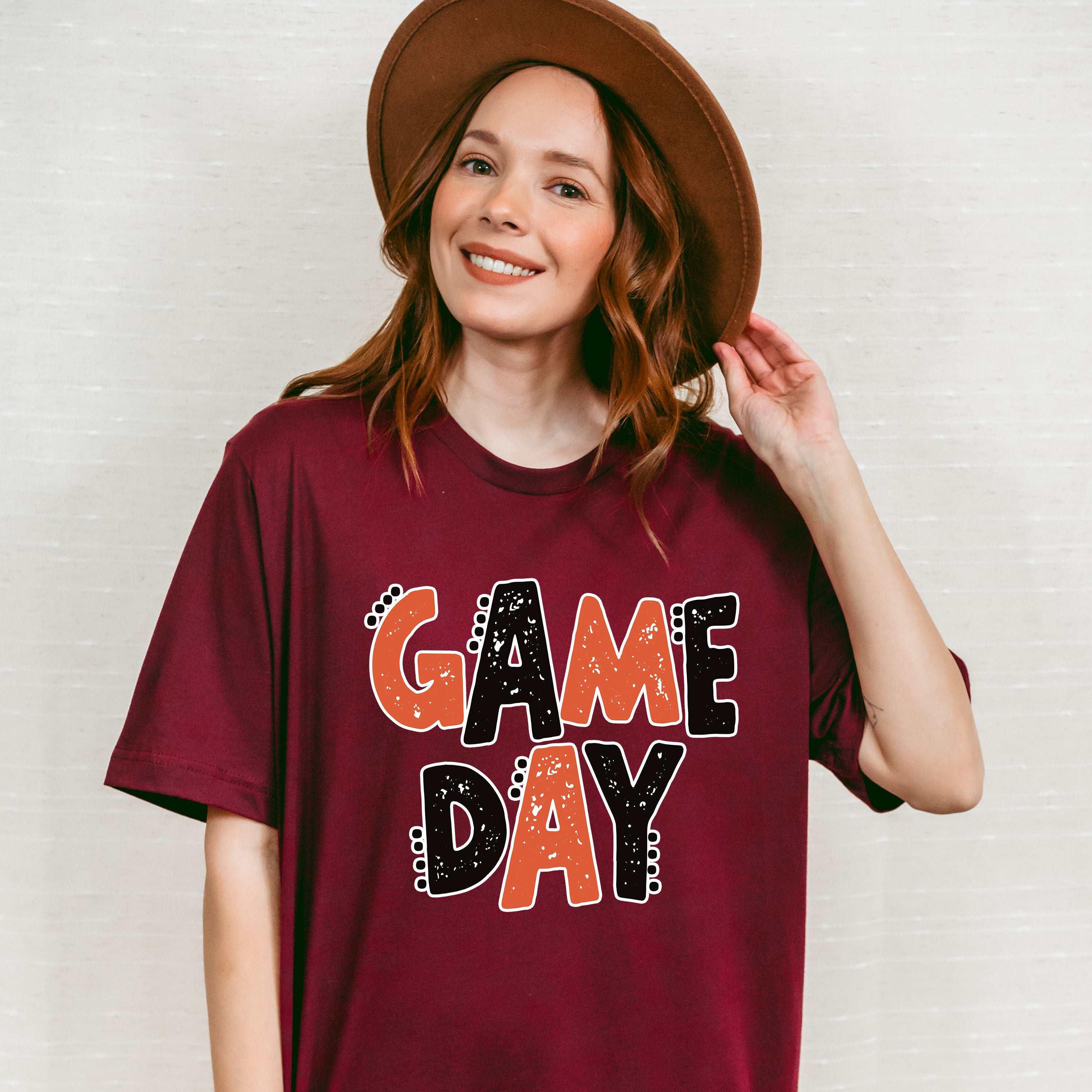 Black And Orange Game Day Design - Game Day Unisex Crewneck T-Shirt Sweatshirt Hoodie