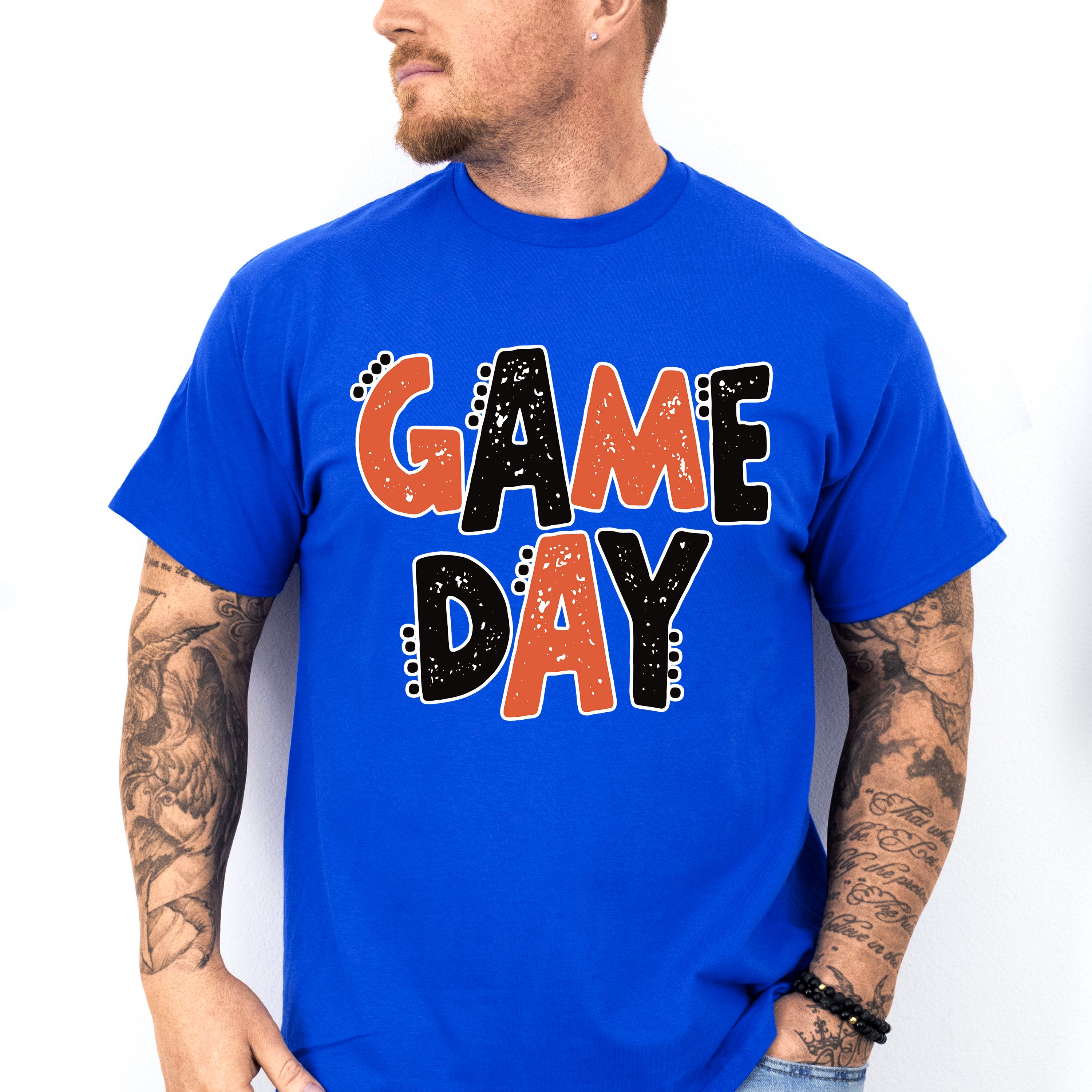Black And Orange Game Day Design - Game Day Unisex Crewneck T-Shirt Sweatshirt Hoodie