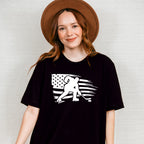 US Flag Hockey Player Design - Hockey Unisex Crewneck T-Shirt Sweatshirt Hoodie