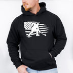 US Flag Hockey Player Design - Hockey Unisex Crewneck T-Shirt Sweatshirt Hoodie