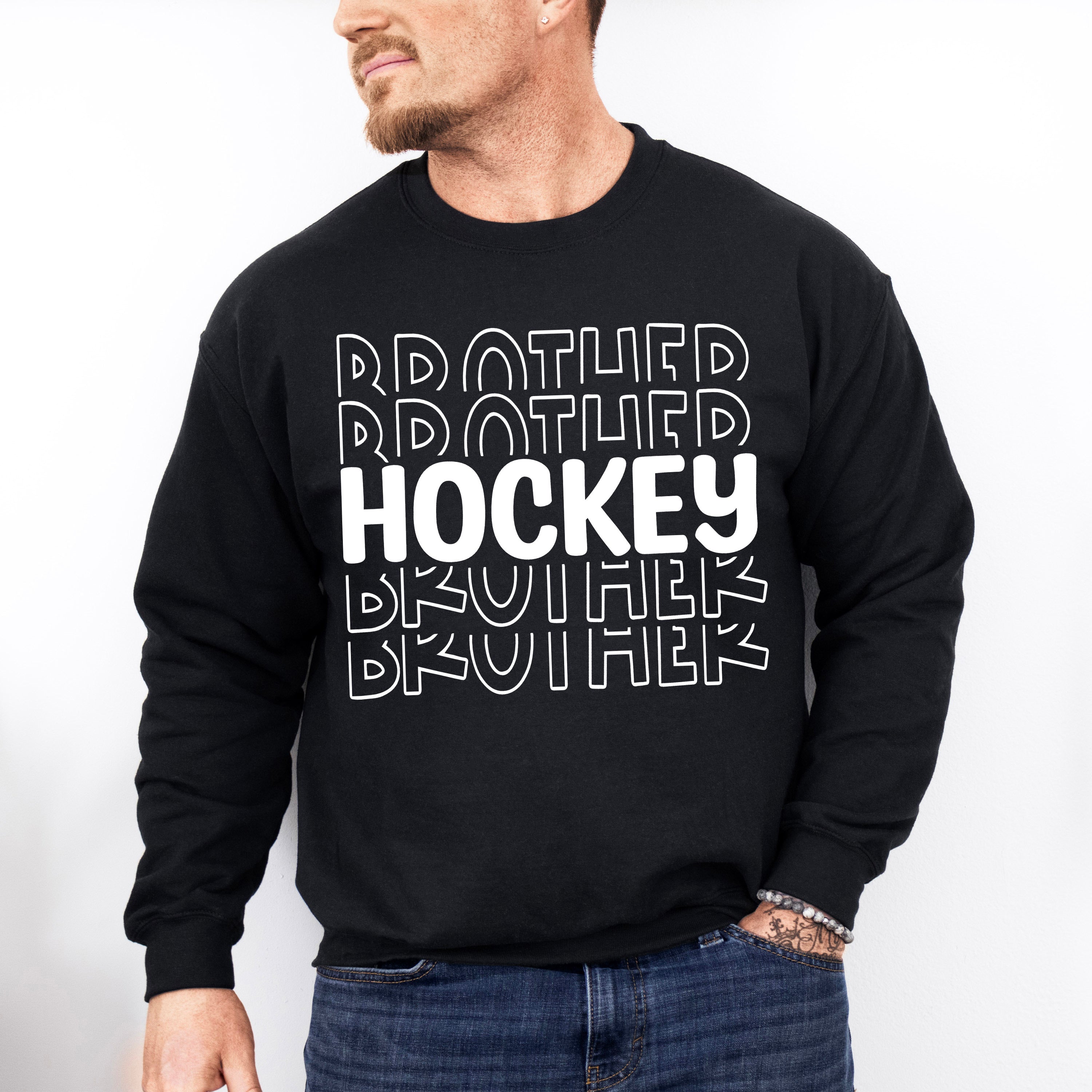 Hockey Brother Design - Hockey Unisex Crewneck T-Shirt Sweatshirt Hoodie