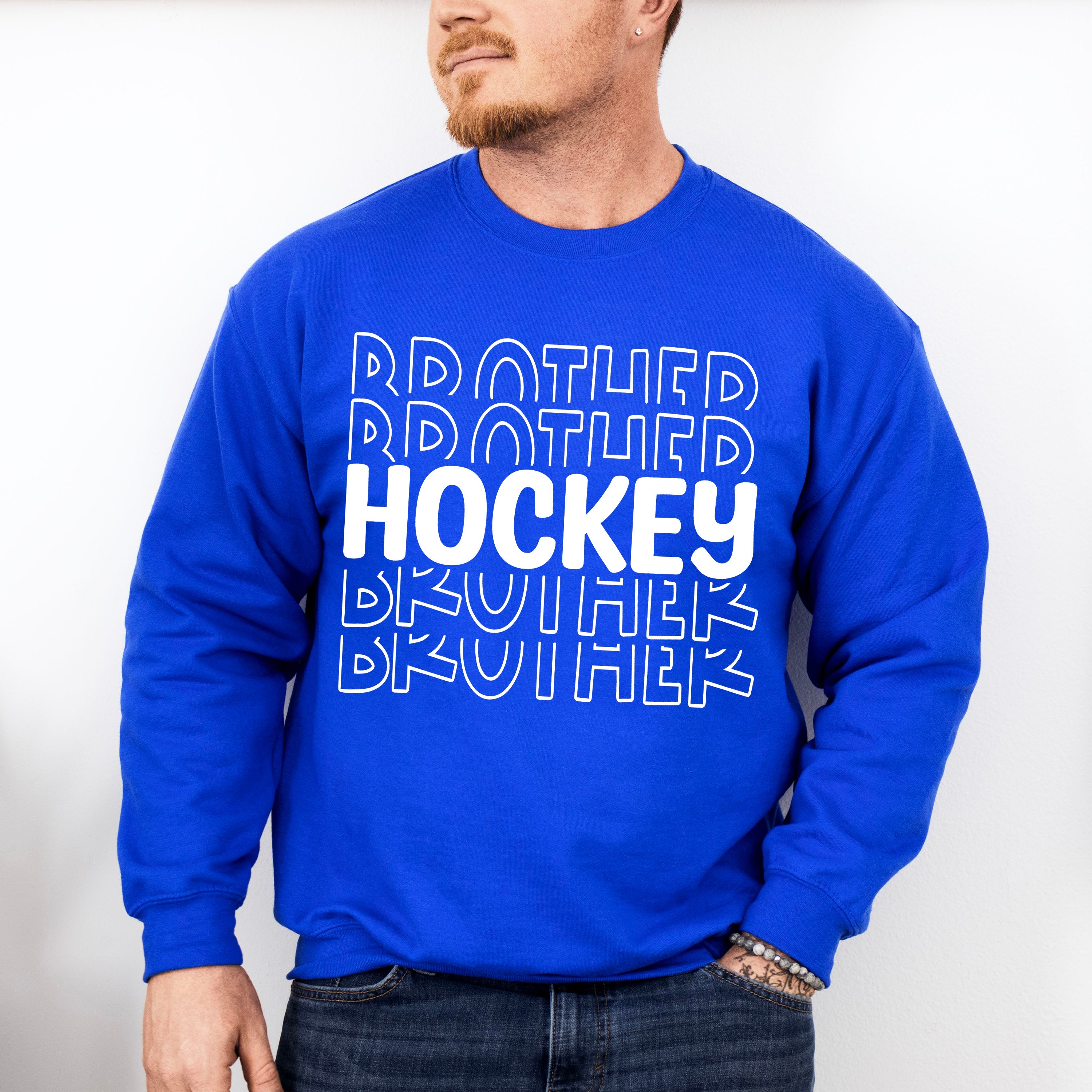 Hockey Brother Design - Hockey Unisex Crewneck T-Shirt Sweatshirt Hoodie