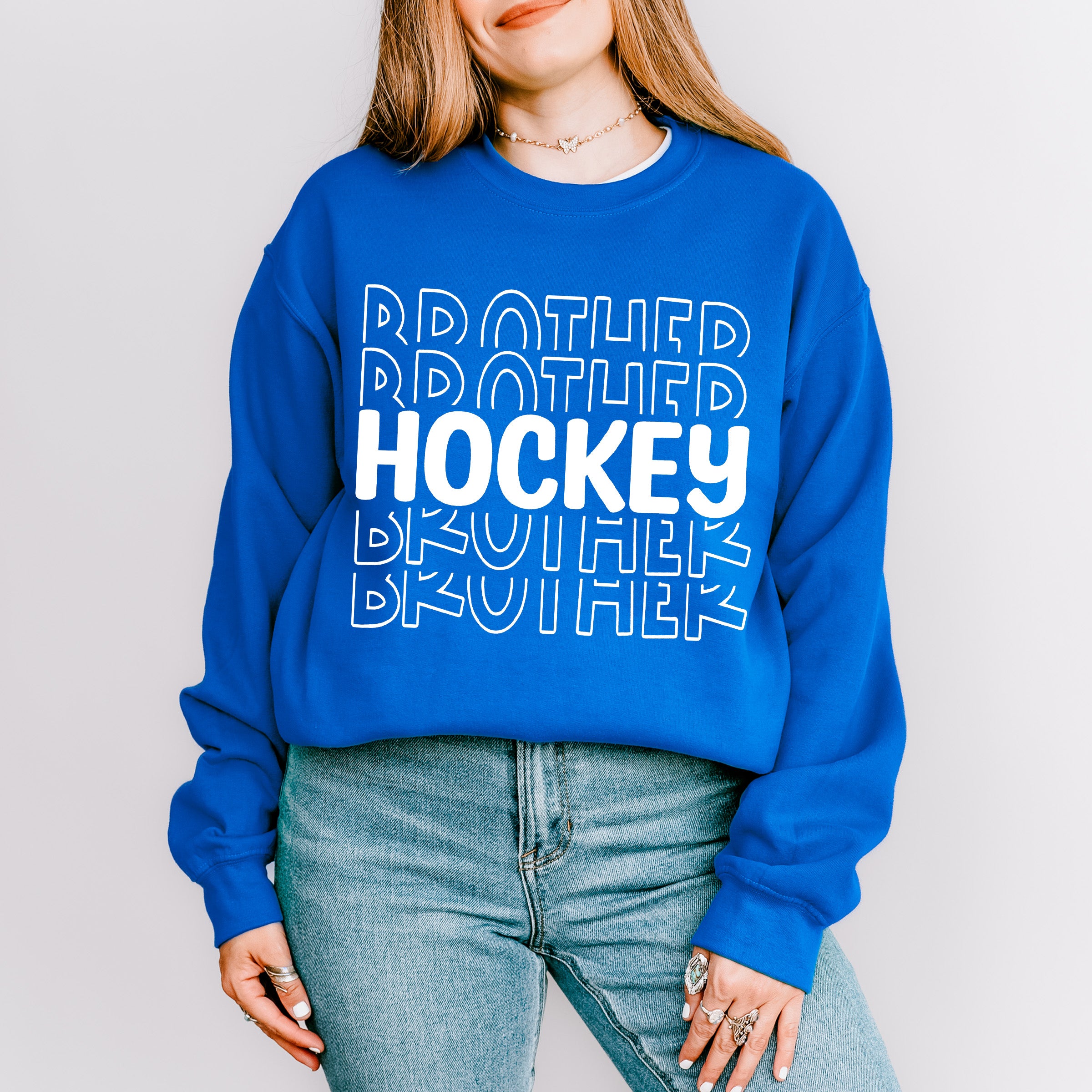 Hockey Brother Design - Hockey Unisex Crewneck T-Shirt Sweatshirt Hoodie
