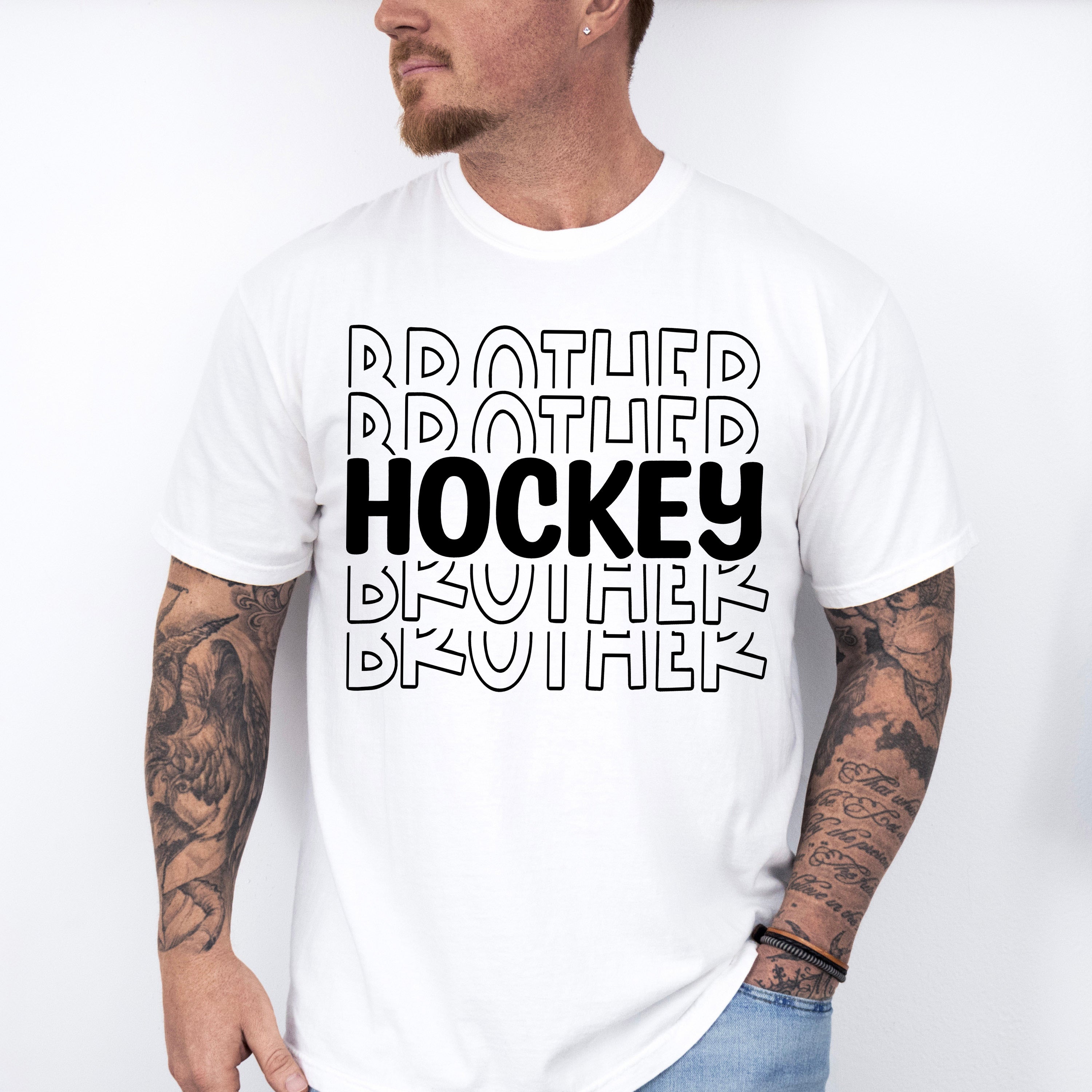 Hockey Brother Design - Hockey Unisex Crewneck T-Shirt Sweatshirt Hoodie