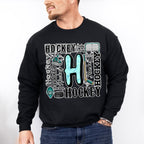 Hockey H Doodles - Hockey Unisex Crewneck T-Shirt Sweatshirt Hoodie