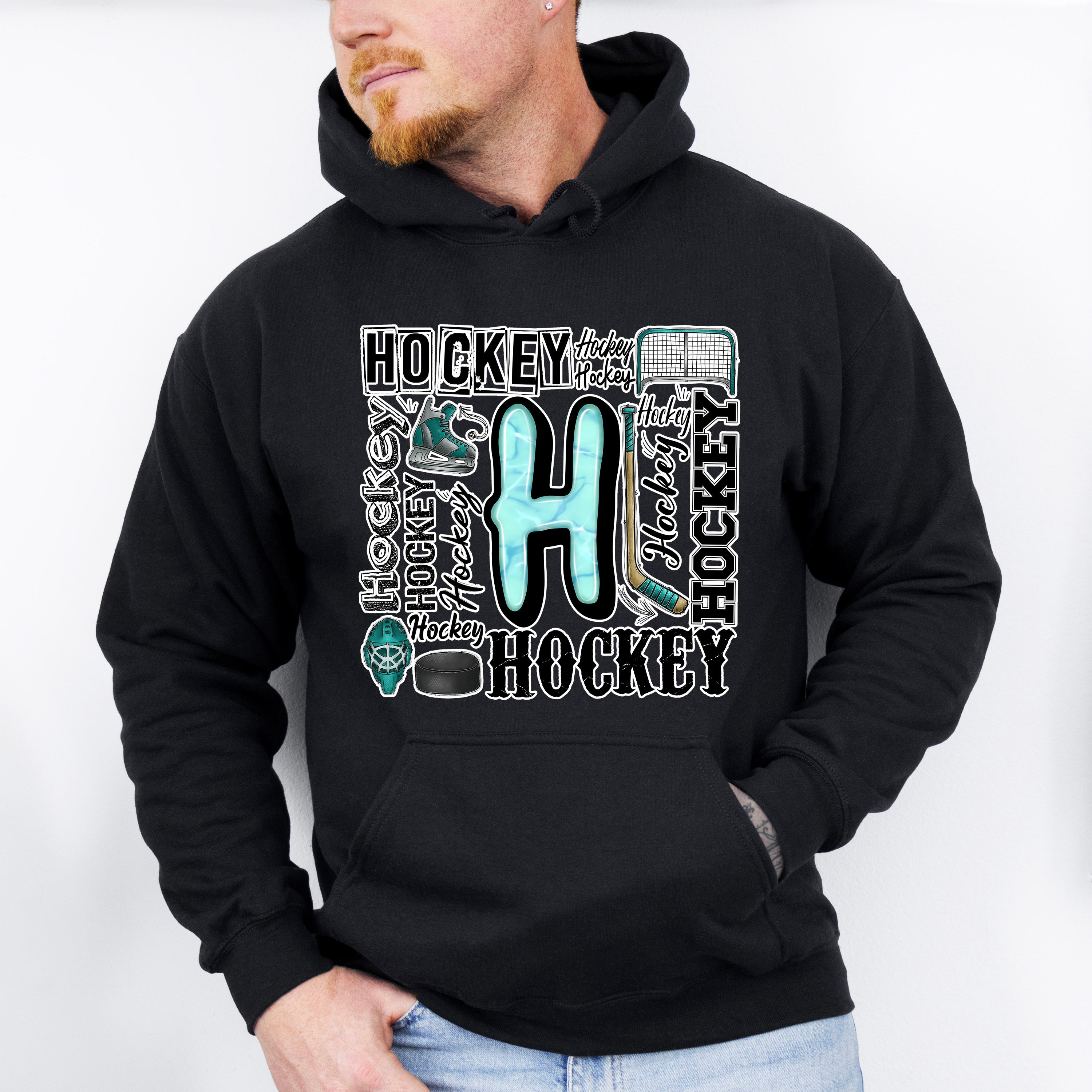Hockey H Doodles - Hockey Unisex Crewneck T-Shirt Sweatshirt Hoodie
