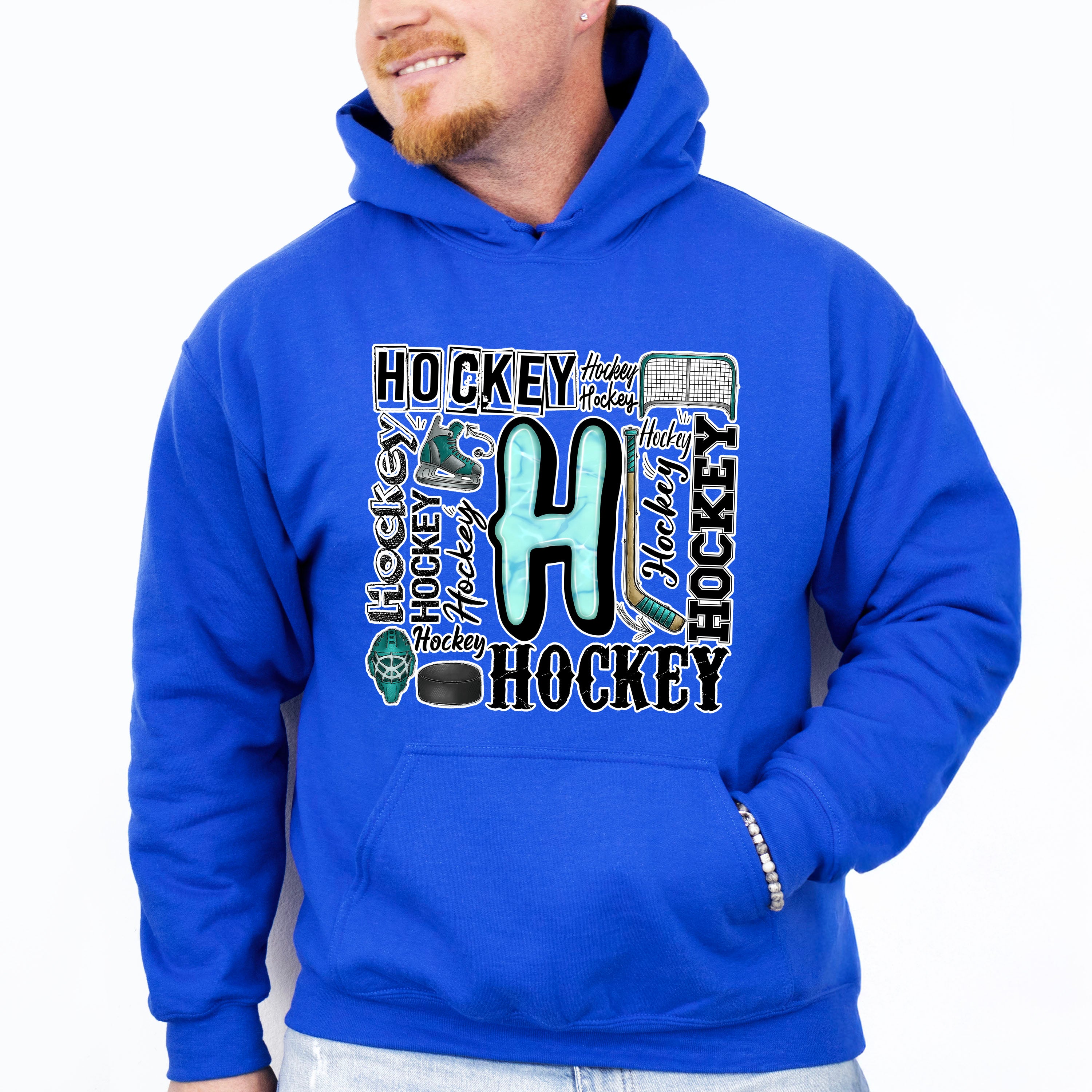 Hockey H Doodles - Hockey Unisex Crewneck T-Shirt Sweatshirt Hoodie