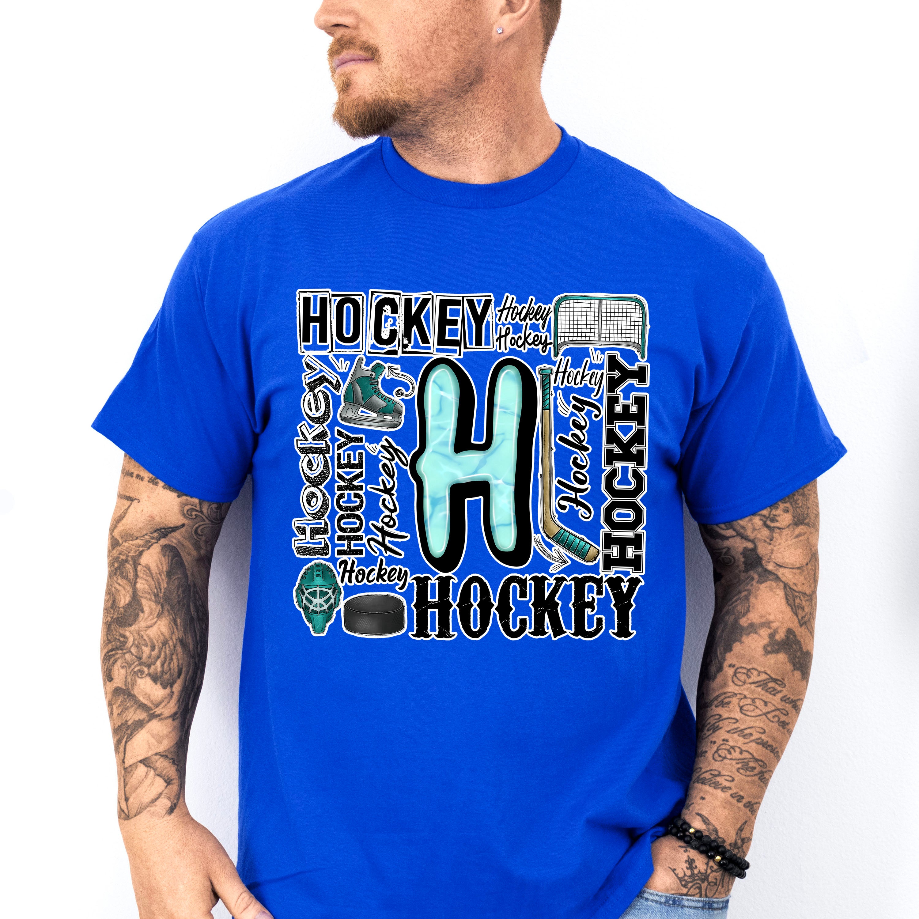 Hockey H Doodles - Hockey Unisex Crewneck T-Shirt Sweatshirt Hoodie