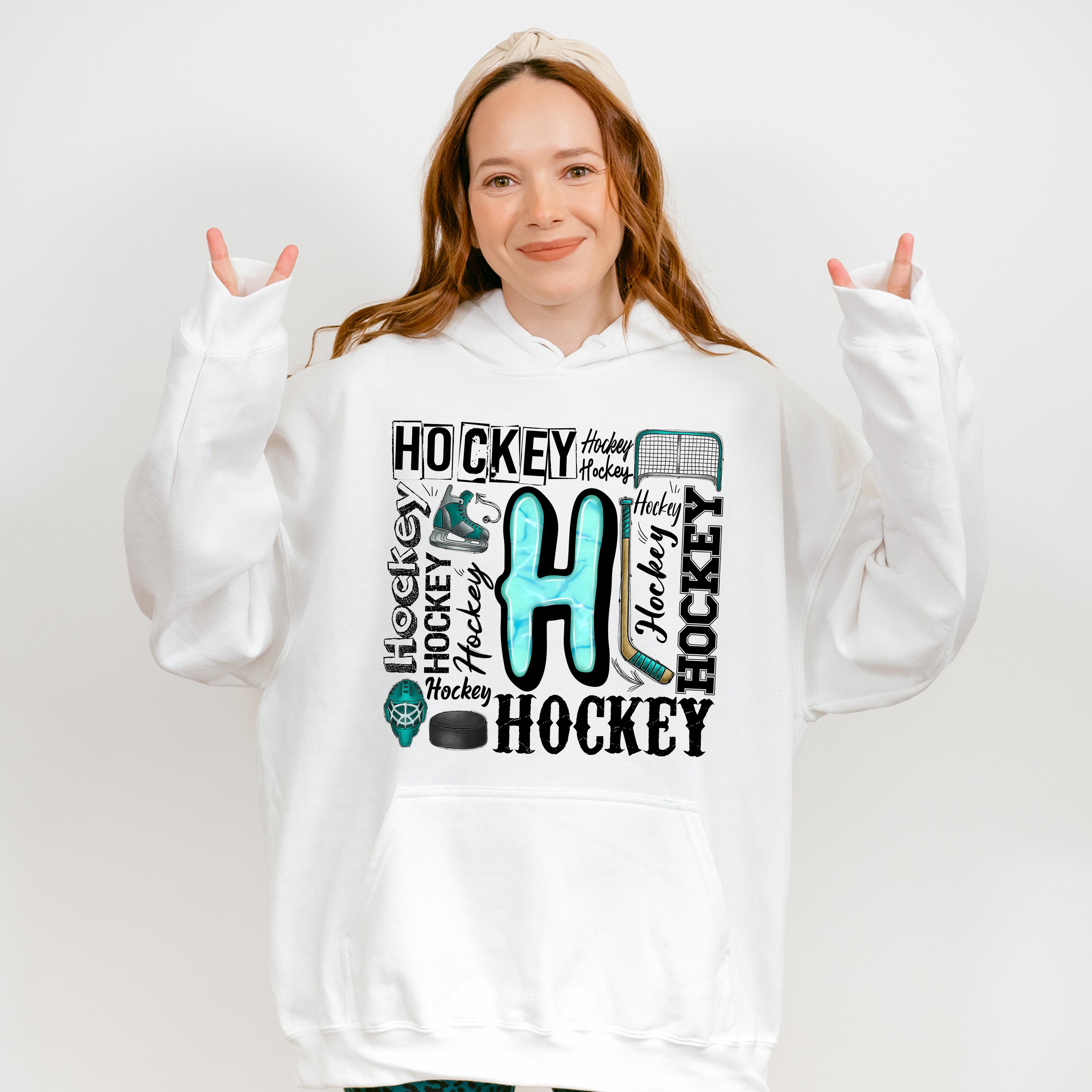 Hockey H Doodles - Hockey Unisex Crewneck T-Shirt Sweatshirt Hoodie