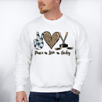 Peace Love Hockey - Hockey Unisex Crewneck T-Shirt Sweatshirt Hoodie