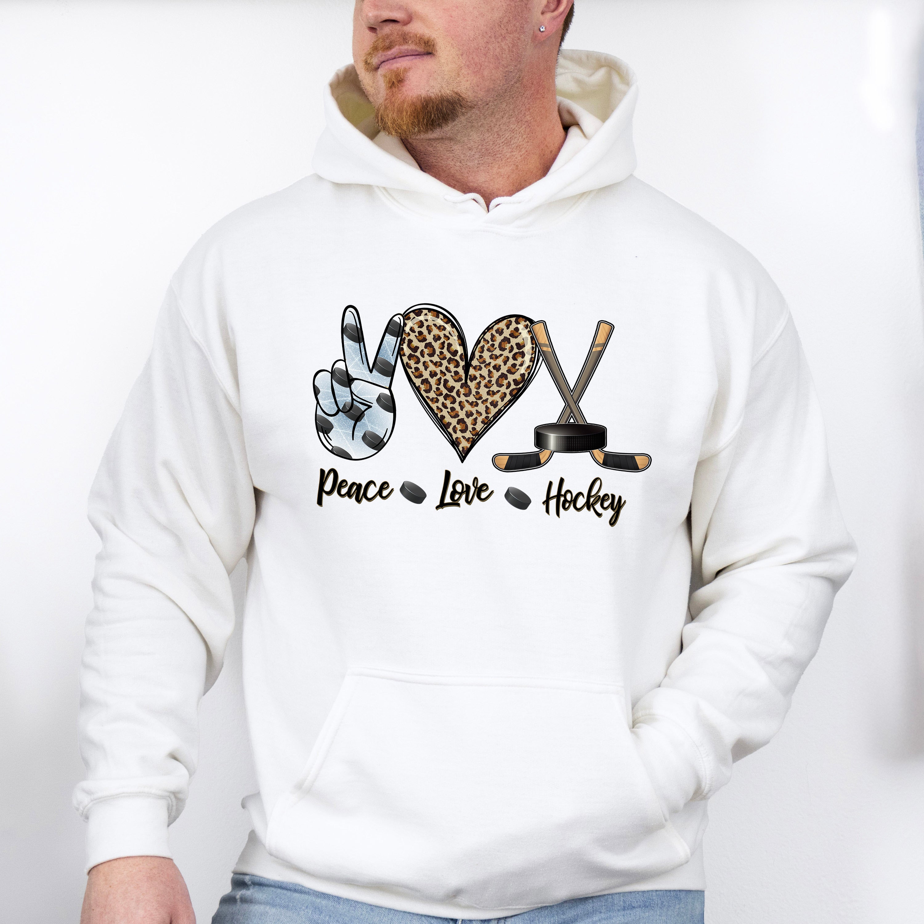 Peace Love Hockey - Hockey Unisex Crewneck T-Shirt Sweatshirt Hoodie