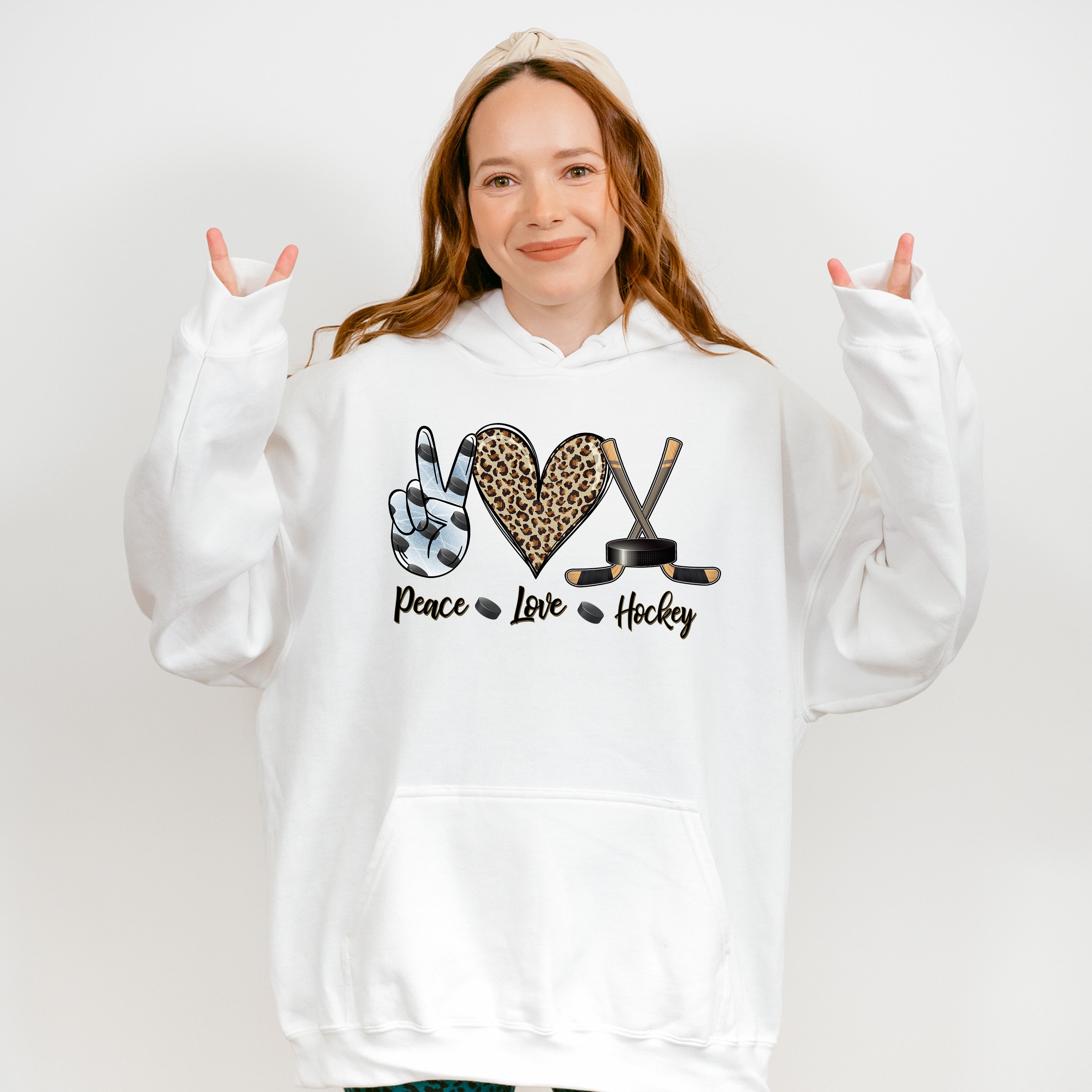 Peace Love Hockey - Hockey Unisex Crewneck T-Shirt Sweatshirt Hoodie