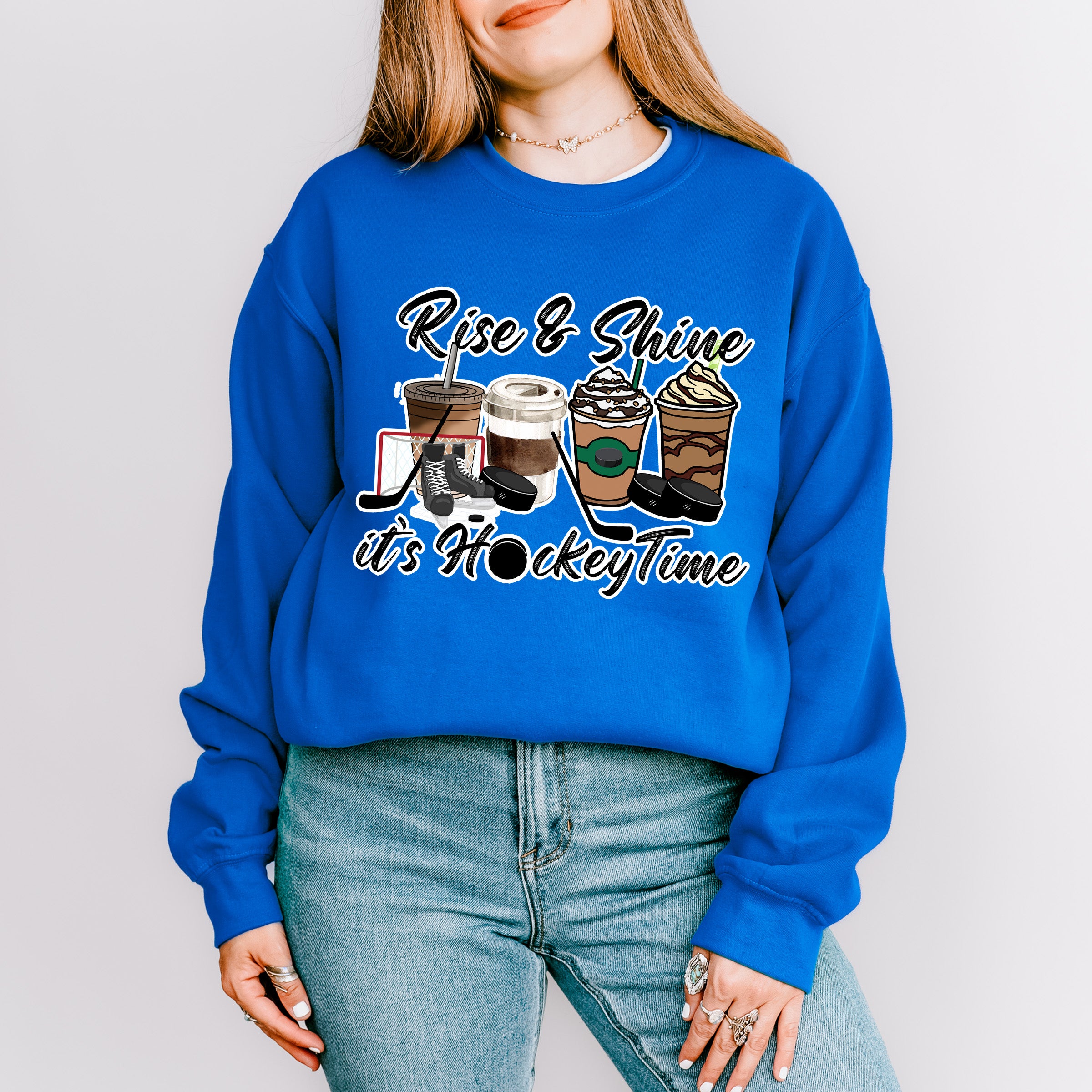 Rise And Shine It's Hockey Time - Hockey Unisex Crewneck T-Shirt Sweatshirt Hoodie