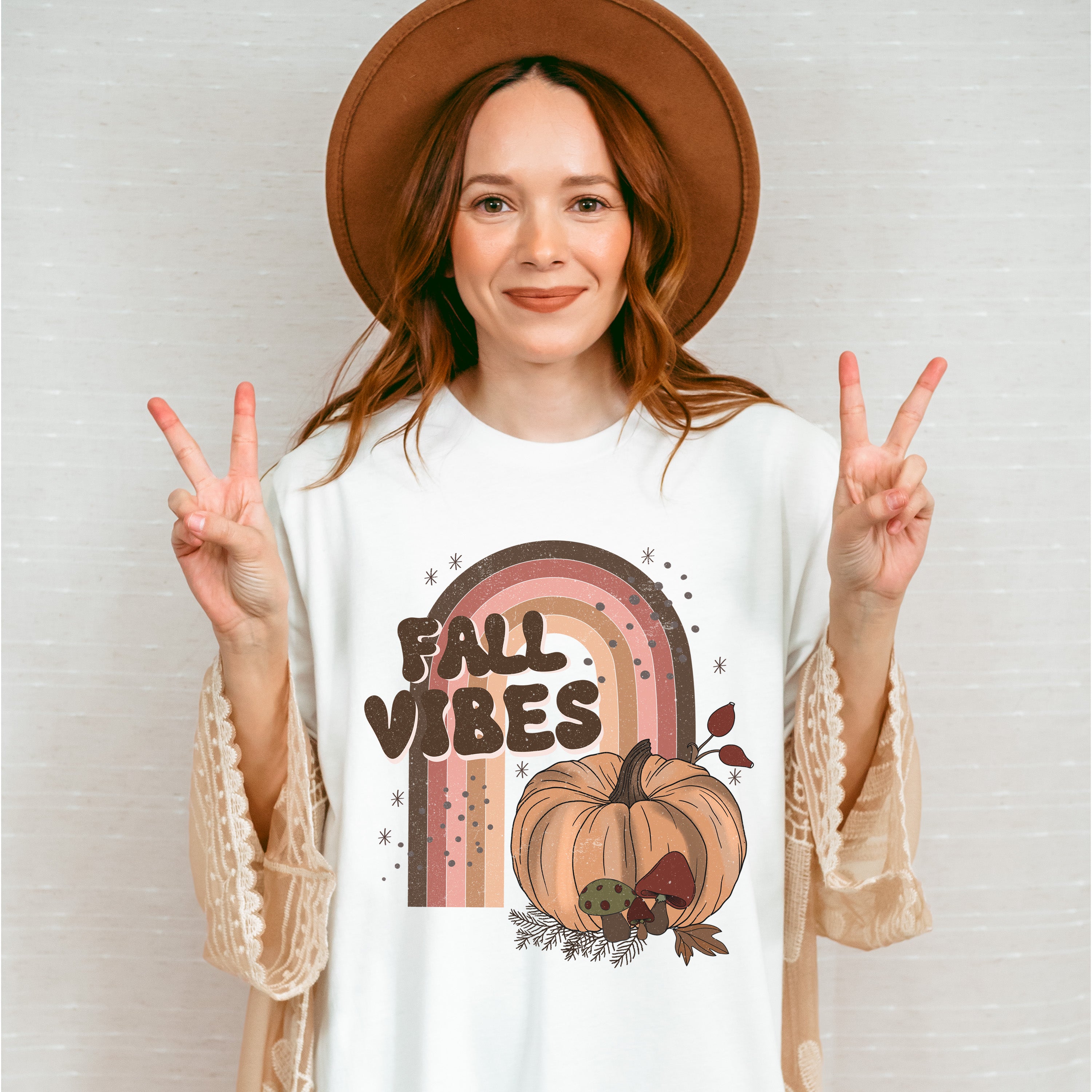 Fall Vibes Rainbow Pumpkin - Fall Unisex Crewneck T-Shirt Sweatshirt Hoodie