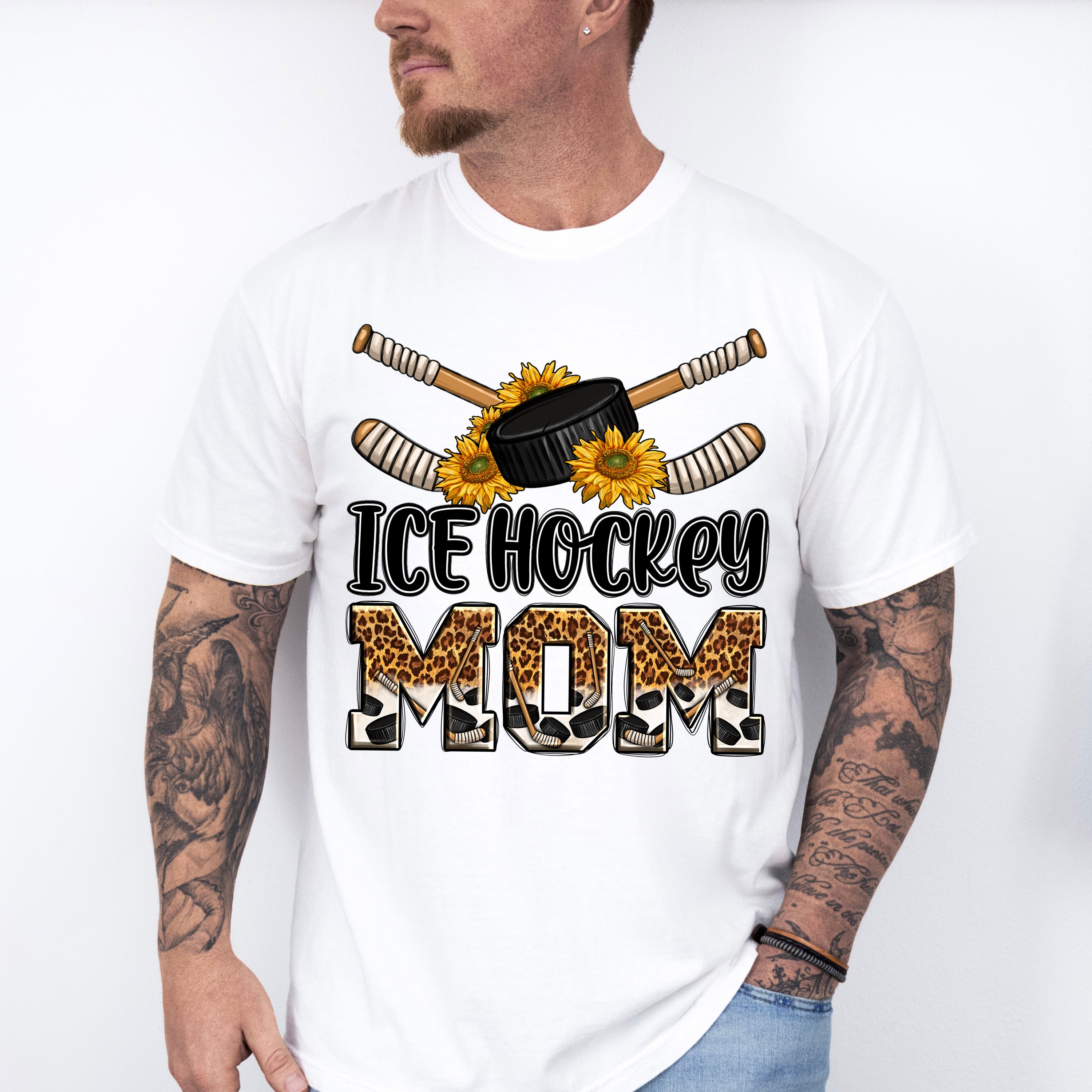 Ice Hockey Mom Sunflowers - Hockey Unisex Crewneck T-Shirt Sweatshirt Hoodie