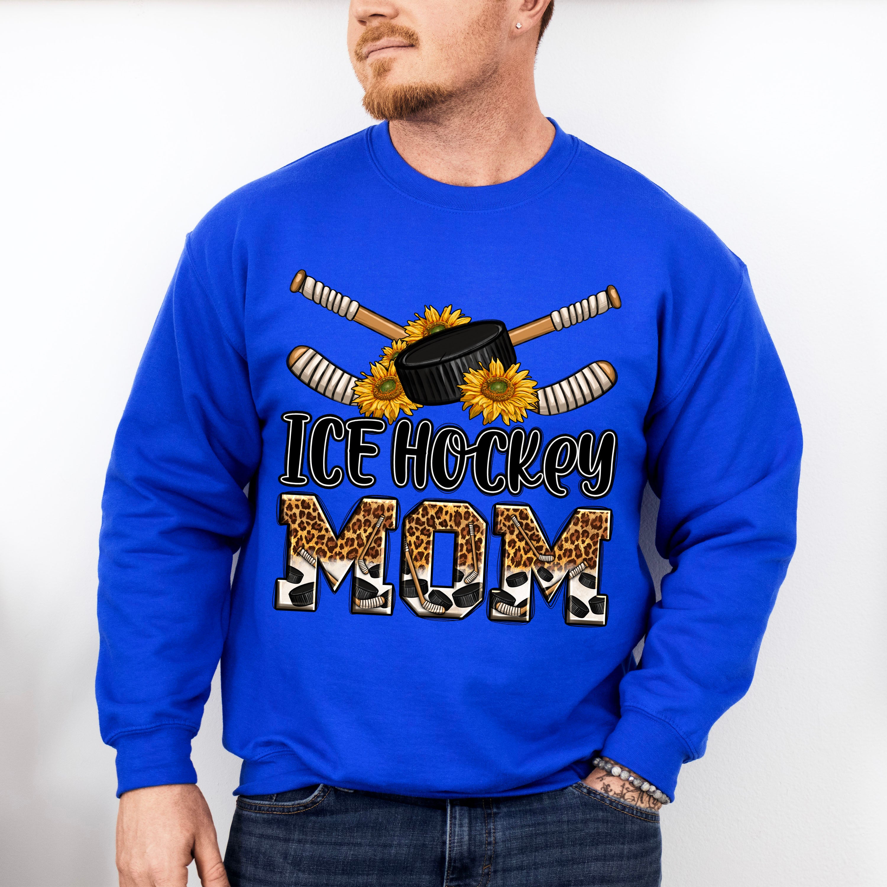Ice Hockey Mom Sunflowers - Hockey Unisex Crewneck T-Shirt Sweatshirt Hoodie
