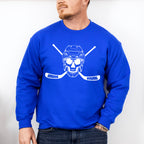Skull Hockey Design - Hockey Unisex Crewneck T-Shirt Sweatshirt Hoodie