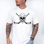 Skull Hockey Design - Hockey Unisex Crewneck T-Shirt Sweatshirt Hoodie