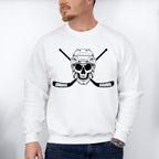 Skull Hockey Design - Hockey Unisex Crewneck T-Shirt Sweatshirt Hoodie