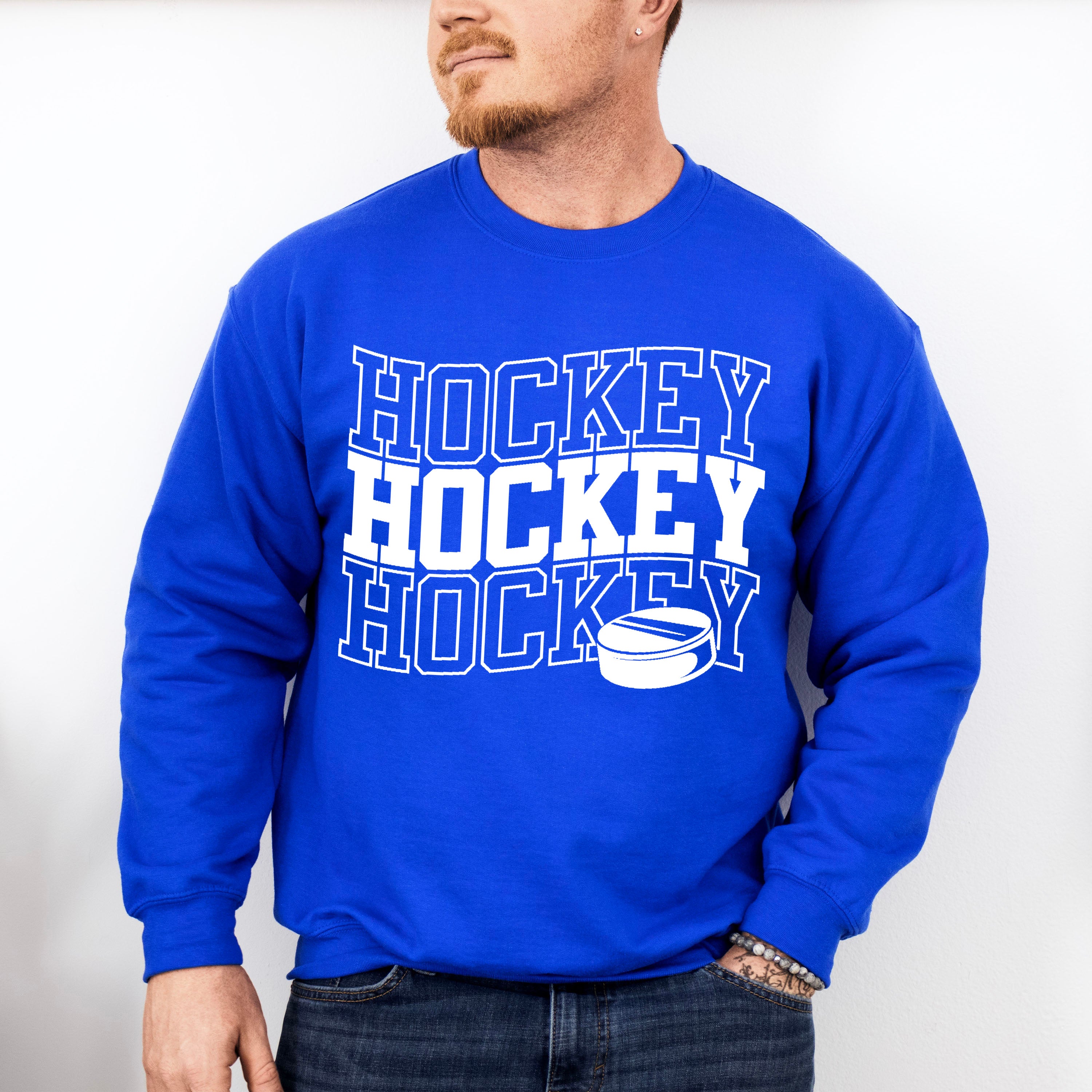 Simple Hockey Hockey Design - Hockey Unisex Crewneck T-Shirt Sweatshirt Hoodie