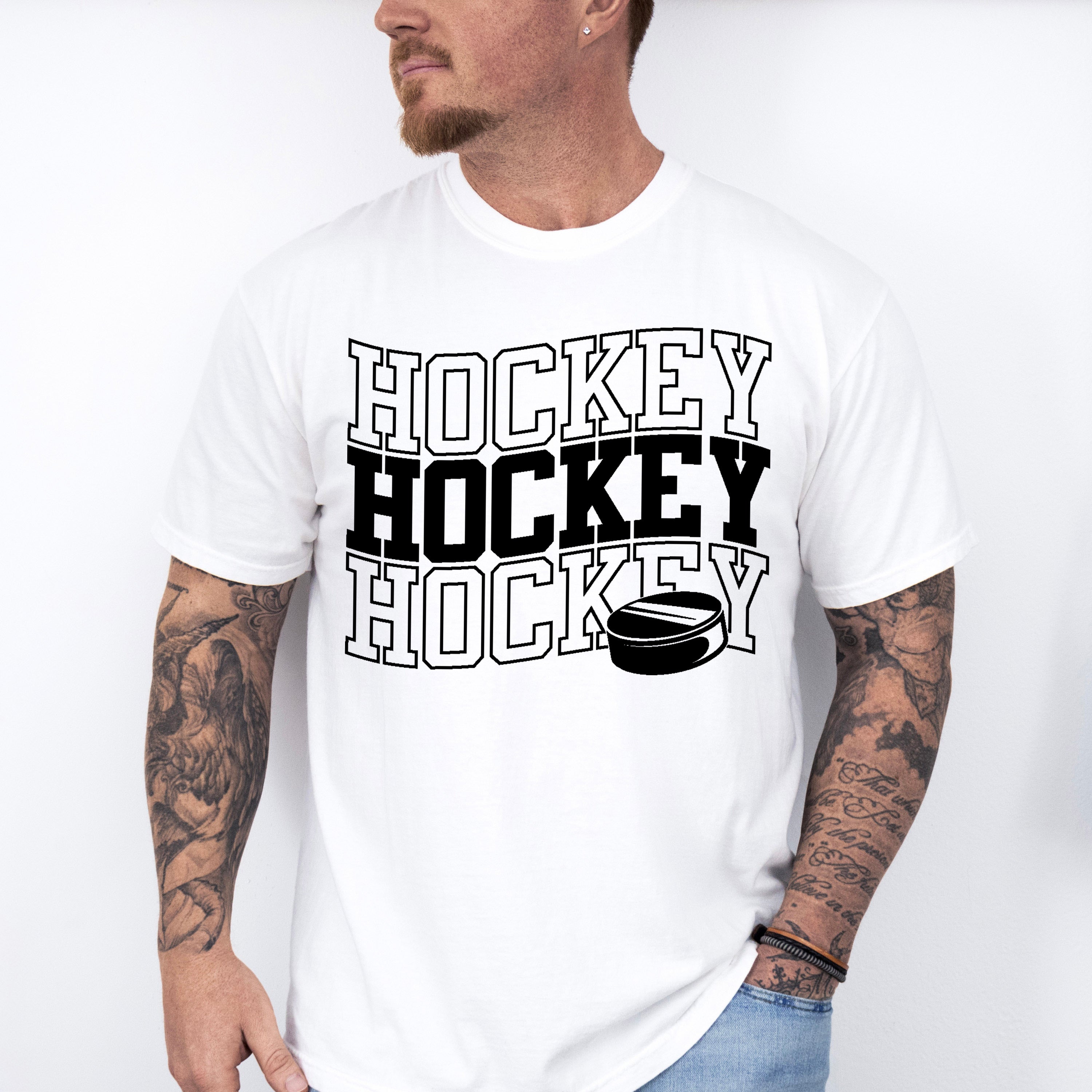 Simple Hockey Hockey Design - Hockey Unisex Crewneck T-Shirt Sweatshirt Hoodie