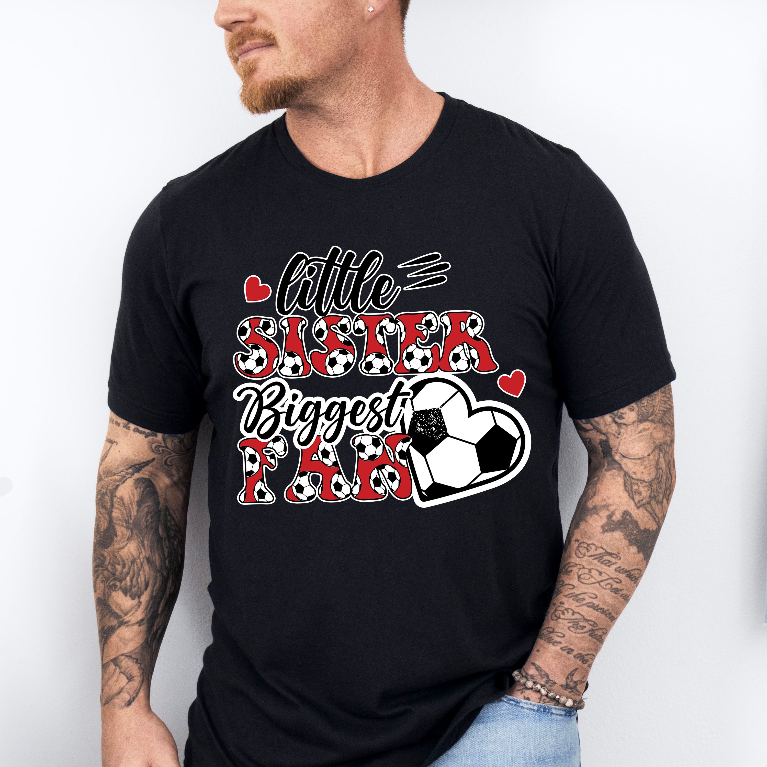 Little Sister Biggest Fan - Soccer Unisex Crewneck T-Shirt Sweatshirt Hoodie