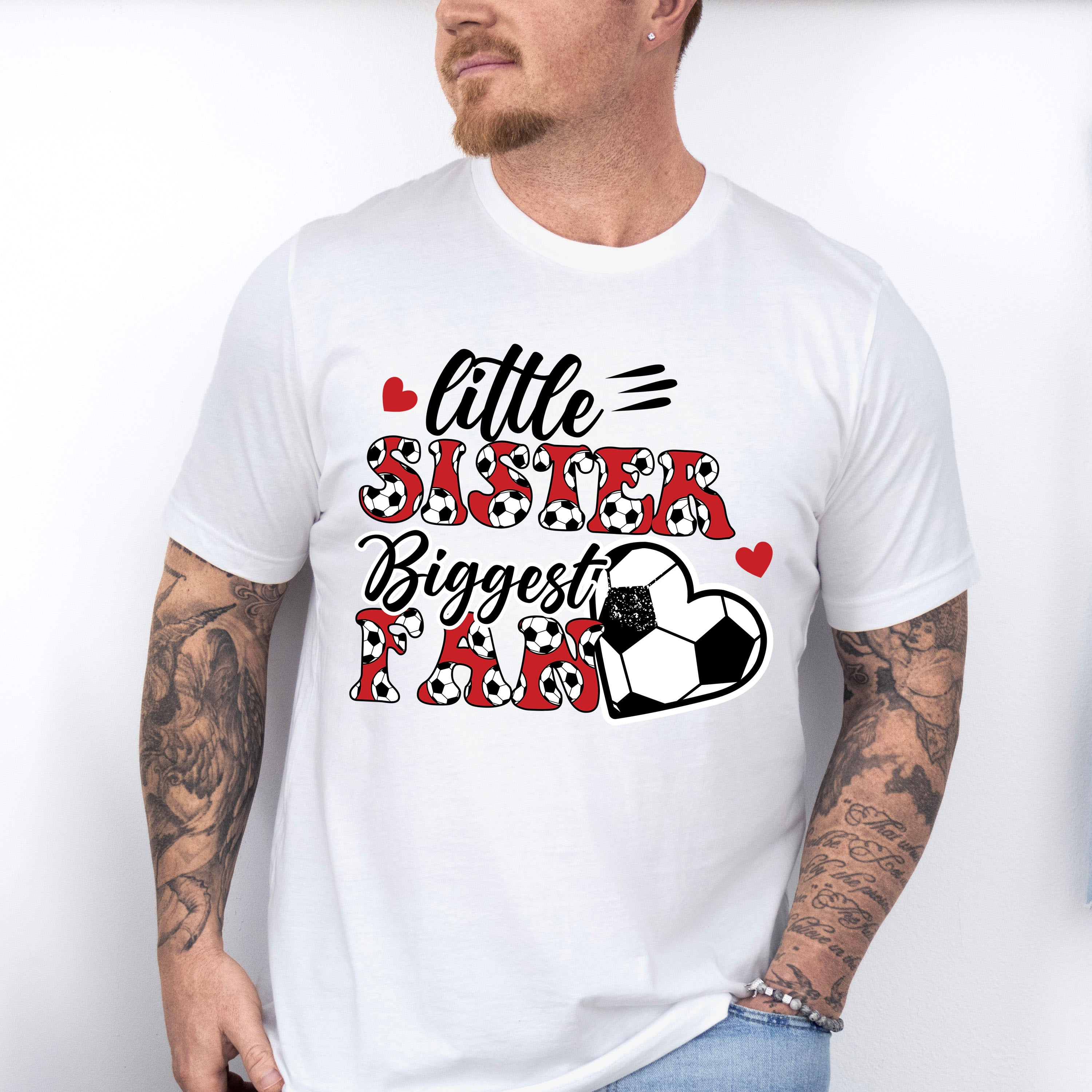 Little Sister Biggest Fan - Soccer Unisex Crewneck T-Shirt Sweatshirt Hoodie