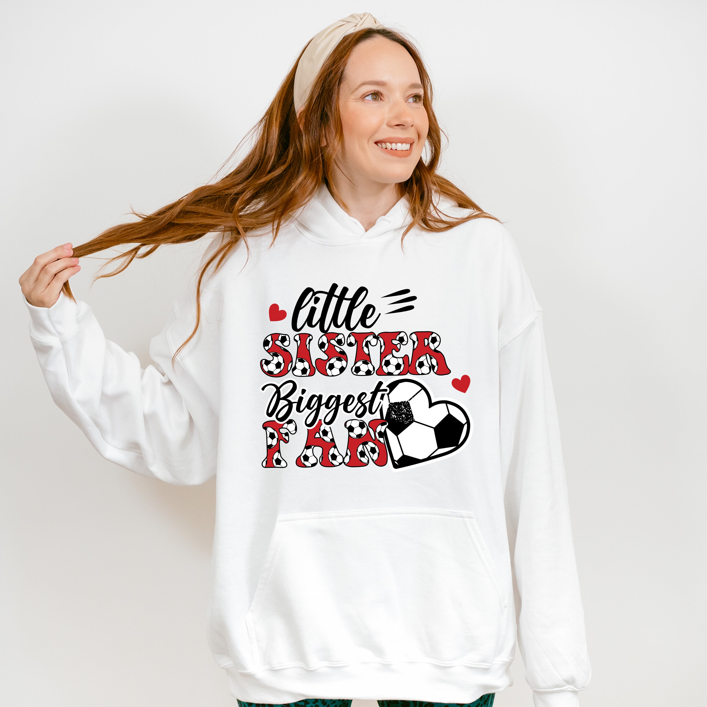 Little Sister Biggest Fan - Soccer Unisex Crewneck T-Shirt Sweatshirt Hoodie