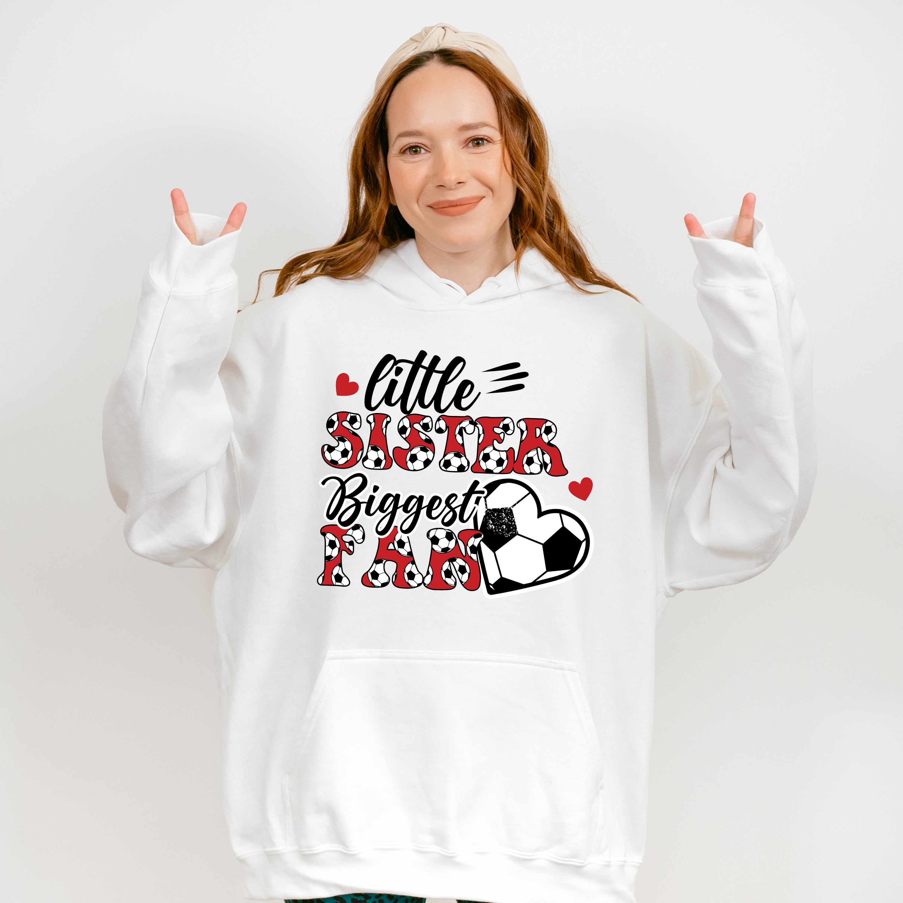 Little Sister Biggest Fan - Soccer Unisex Crewneck T-Shirt Sweatshirt Hoodie
