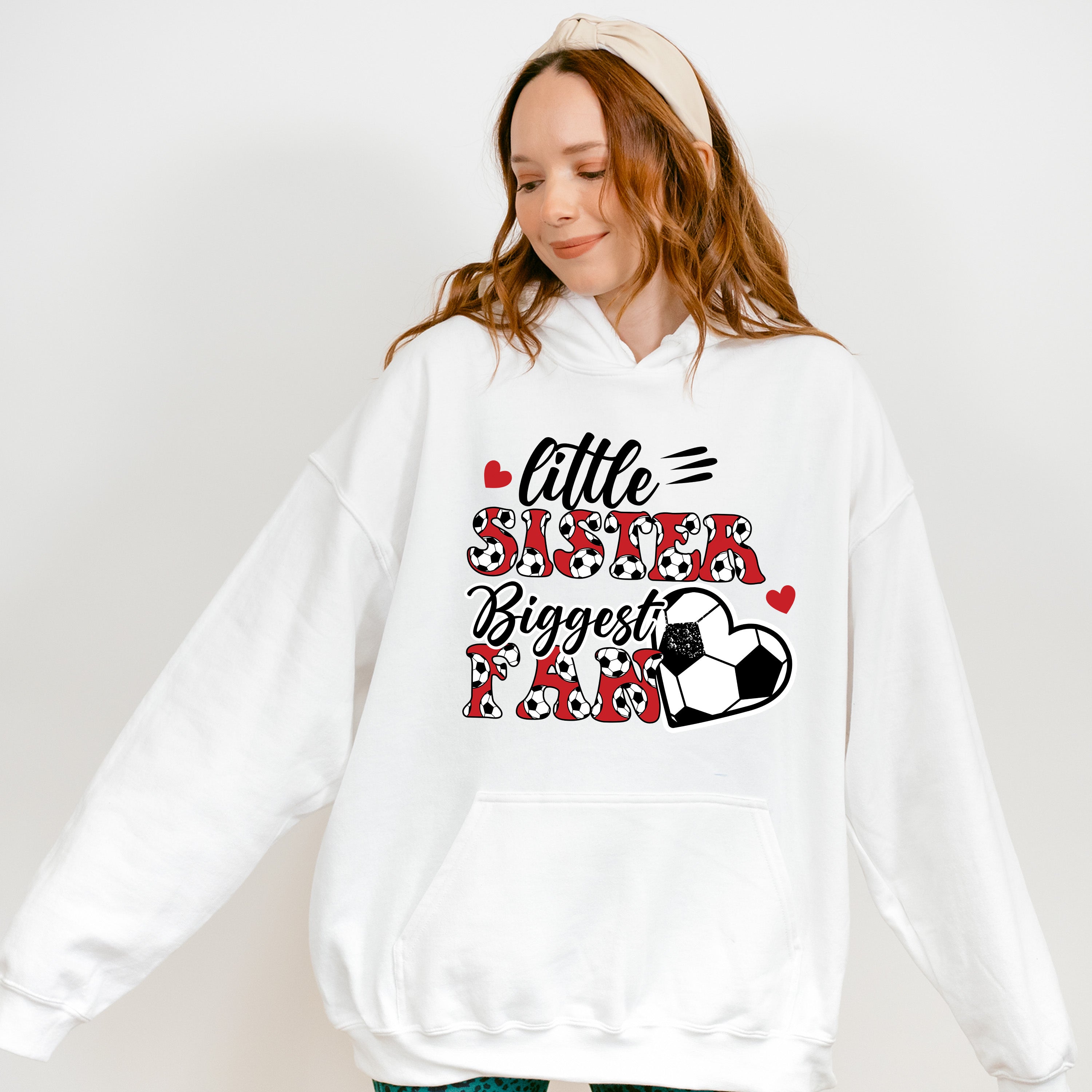Little Sister Biggest Fan - Soccer Unisex Crewneck T-Shirt Sweatshirt Hoodie