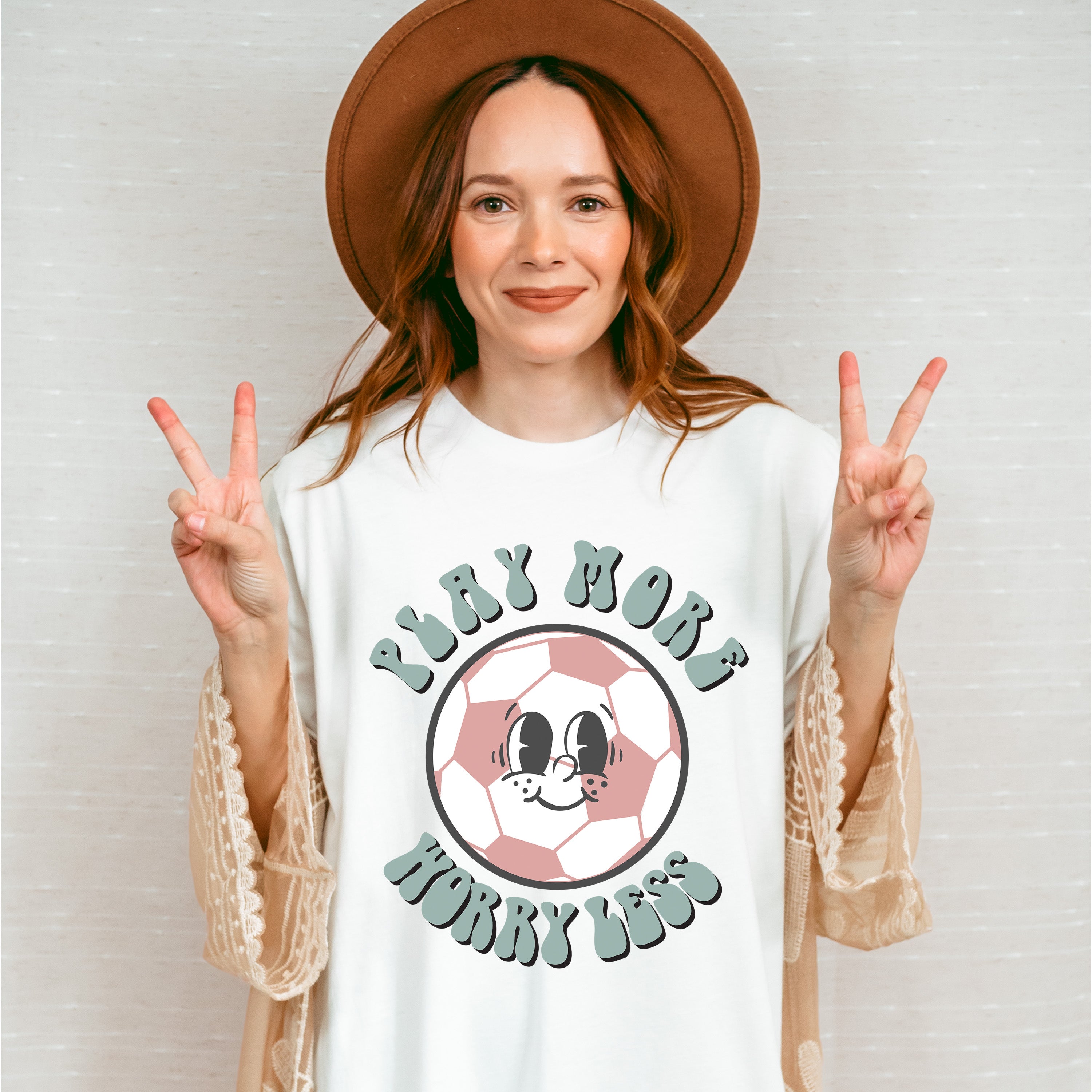 Play More Worry Less Soccer - Soccer Unisex Crewneck T-Shirt Sweatshirt Hoodie