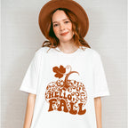 Hello Fall Pumpkin - Fall Unisex Crewneck T-Shirt Sweatshirt Hoodie