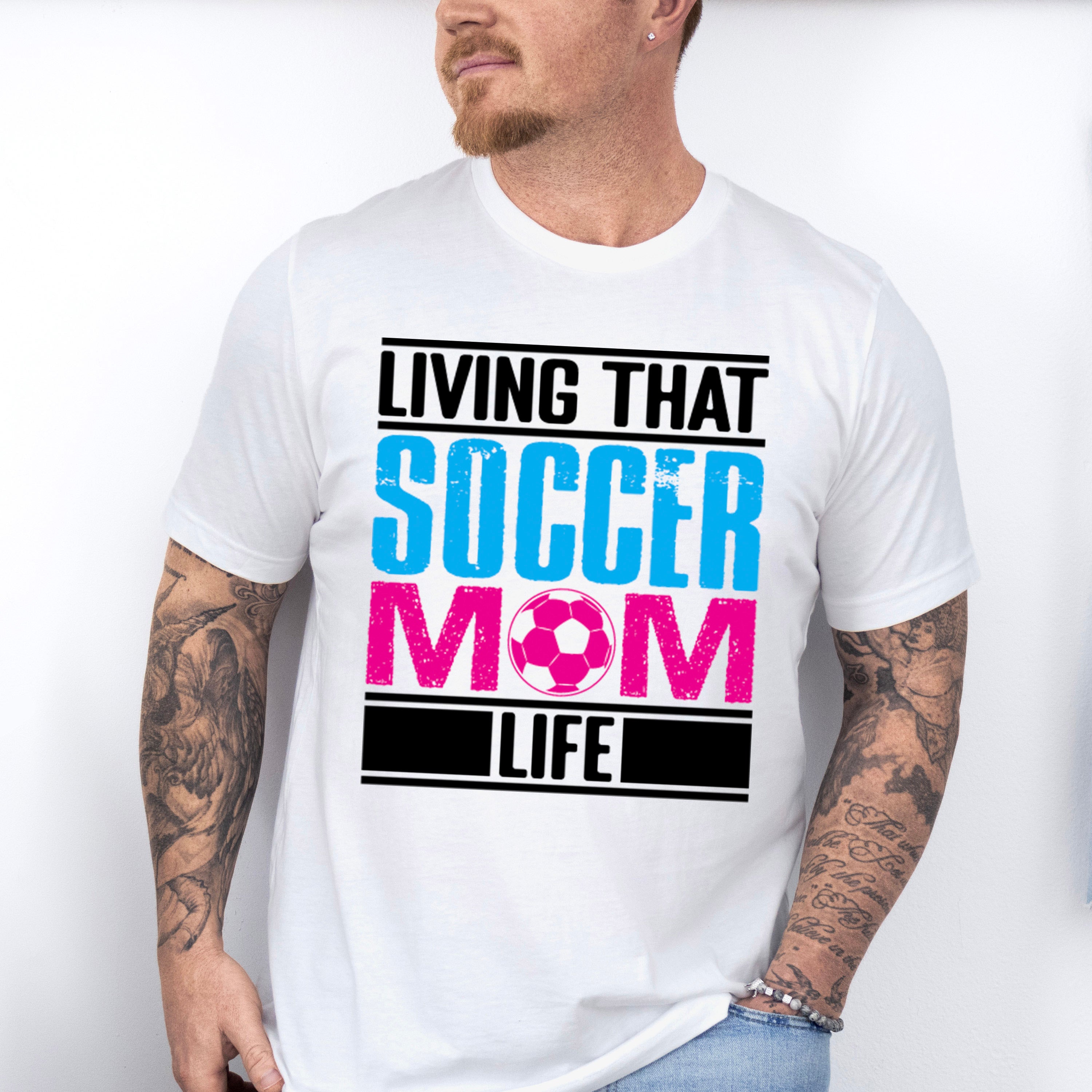 Living That Soccer Mom - Soccer Unisex Crewneck T-Shirt Sweatshirt Hoodie