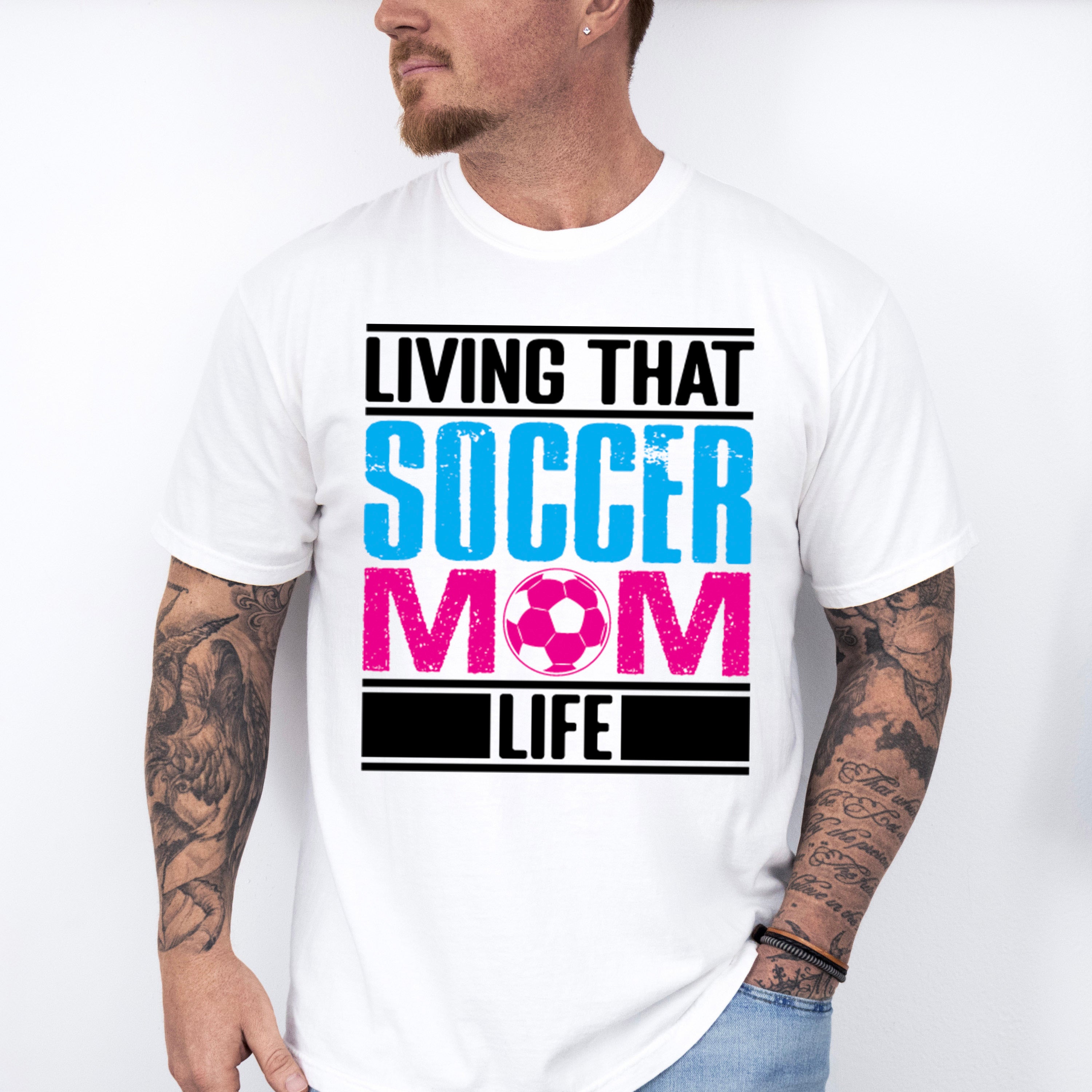 Living That Soccer Mom - Soccer Unisex Crewneck T-Shirt Sweatshirt Hoodie
