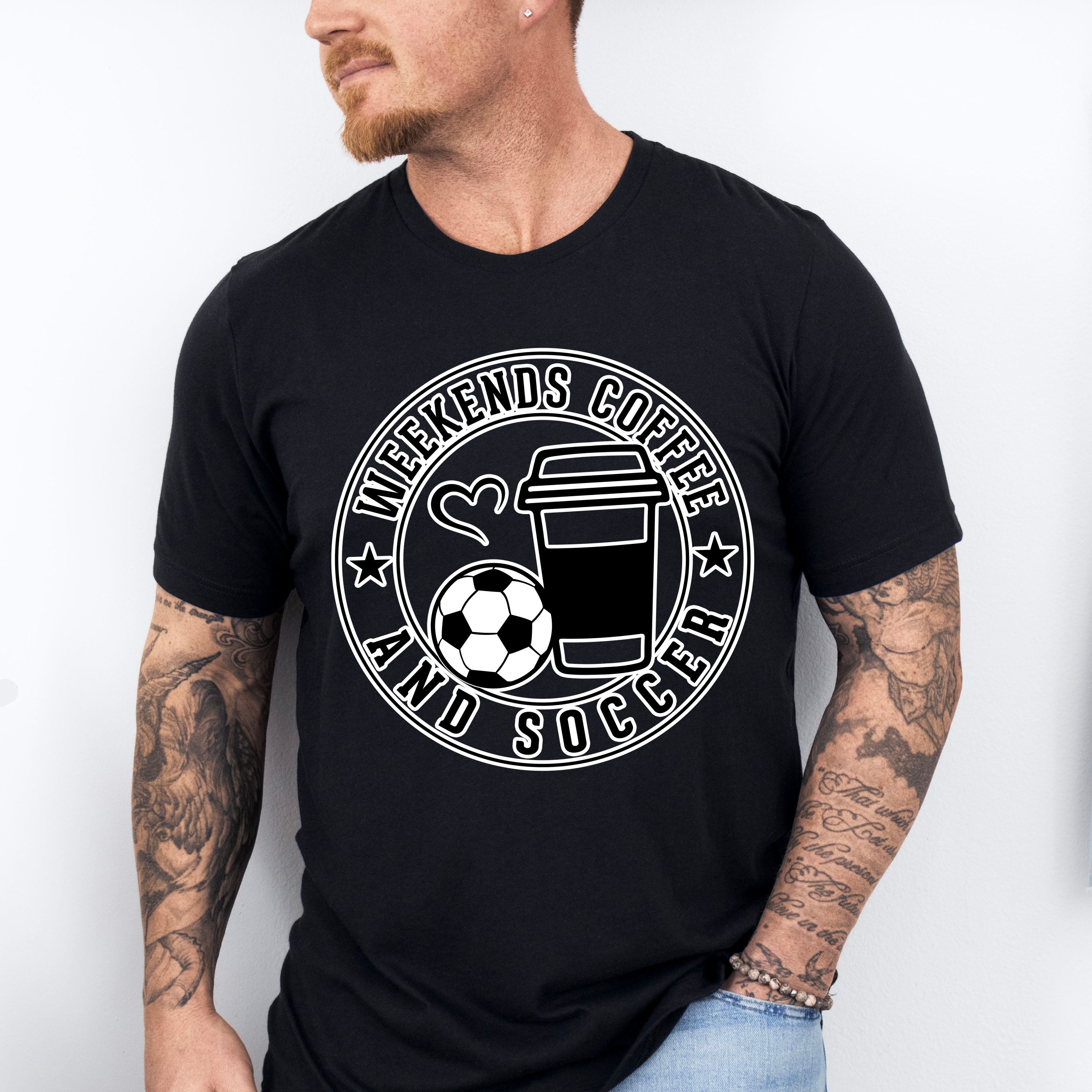 Weekends Coffee And Soccer Circle Design - Soccer Unisex Crewneck T-Shirt Sweatshirt Hoodie