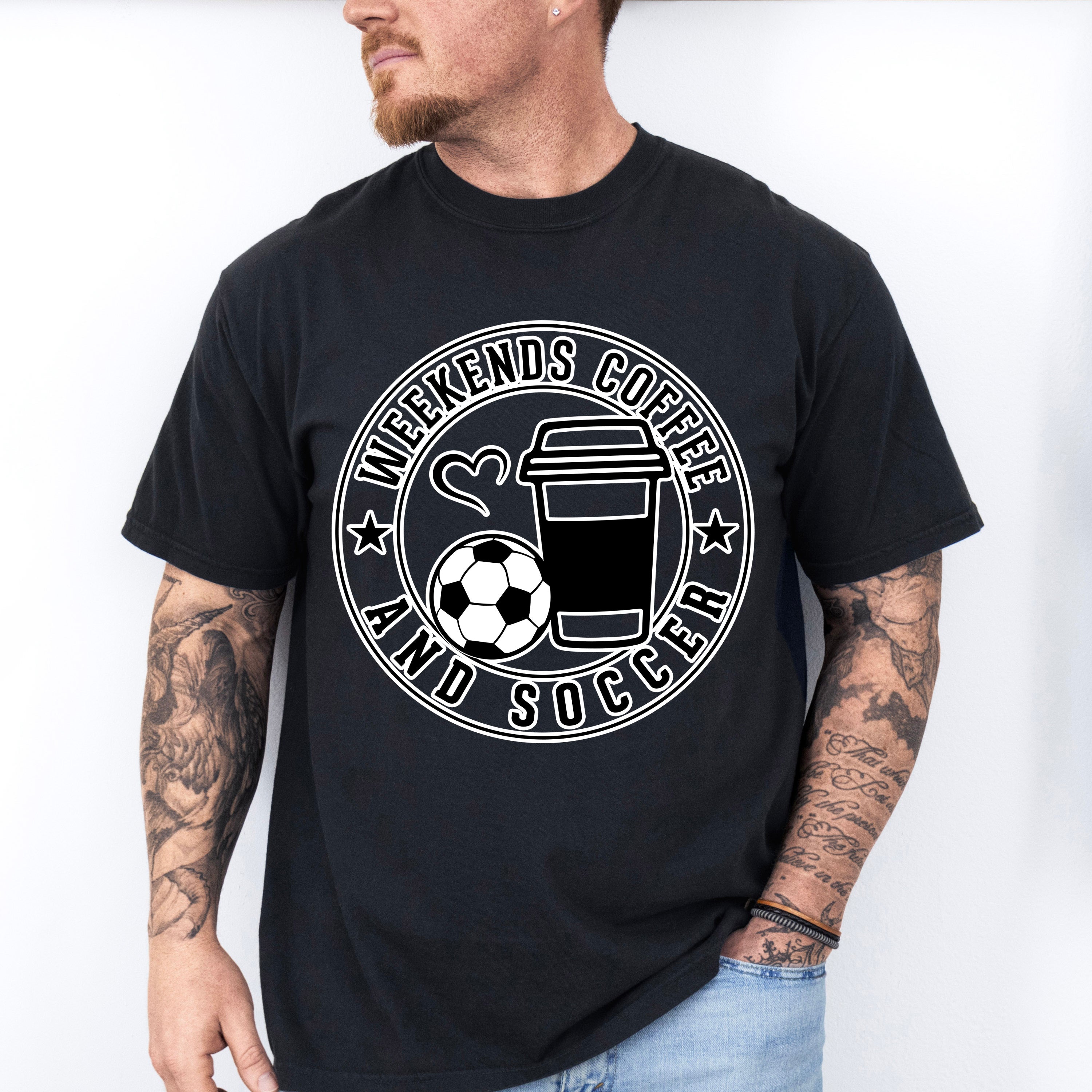 Weekends Coffee And Soccer Circle Design - Soccer Unisex Crewneck T-Shirt Sweatshirt Hoodie