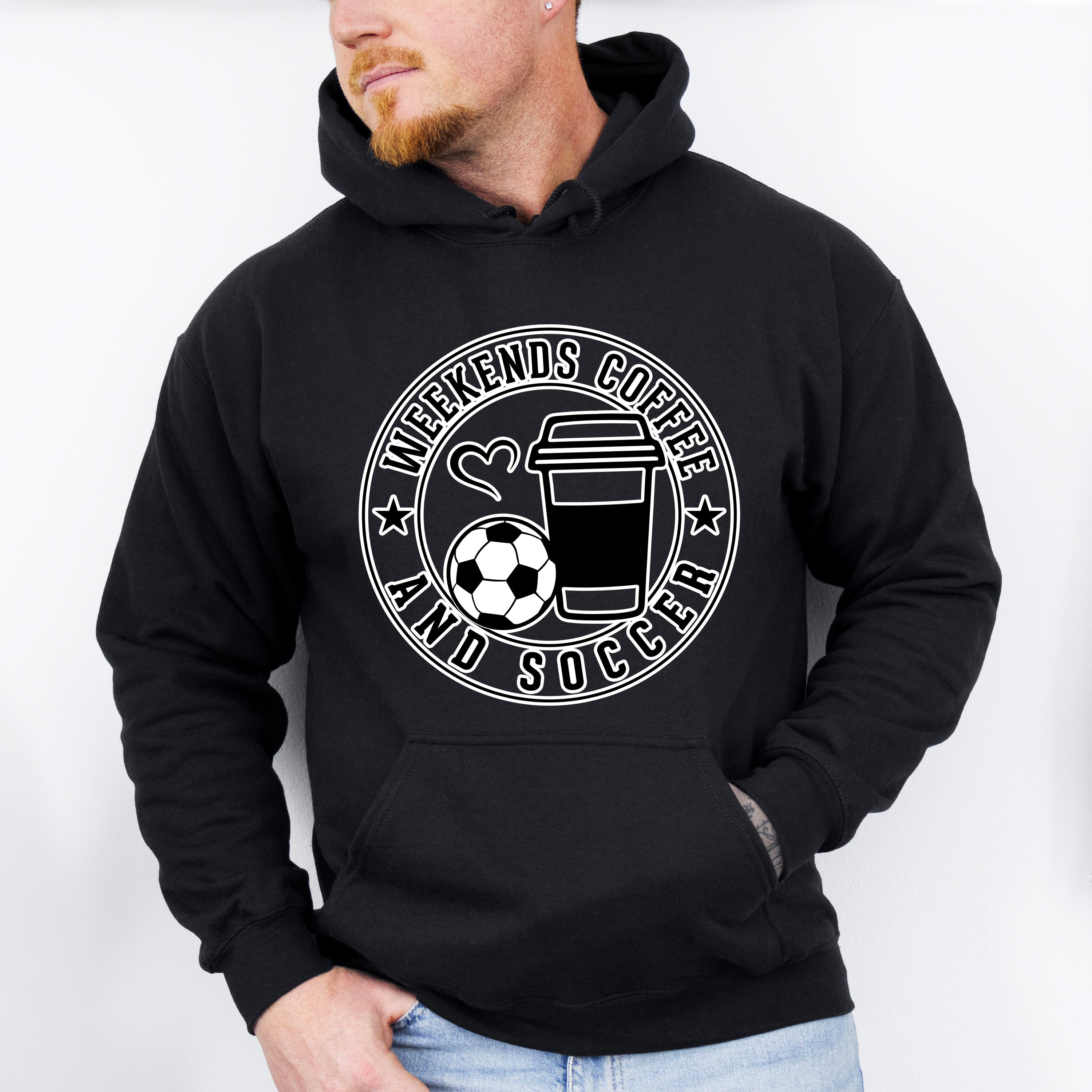 Weekends Coffee And Soccer Circle Design - Soccer Unisex Crewneck T-Shirt Sweatshirt Hoodie