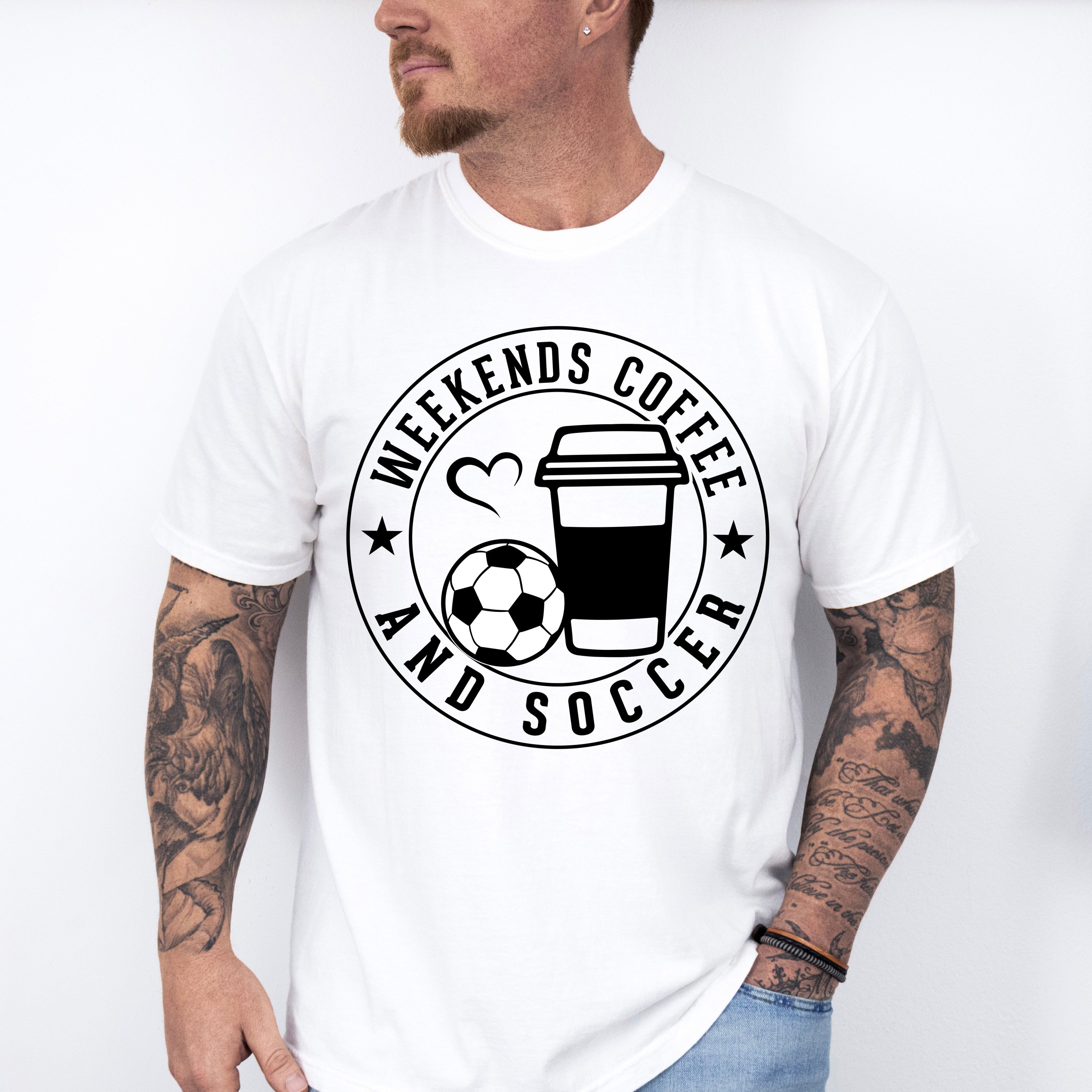Weekends Coffee And Soccer Circle Design - Soccer Unisex Crewneck T-Shirt Sweatshirt Hoodie
