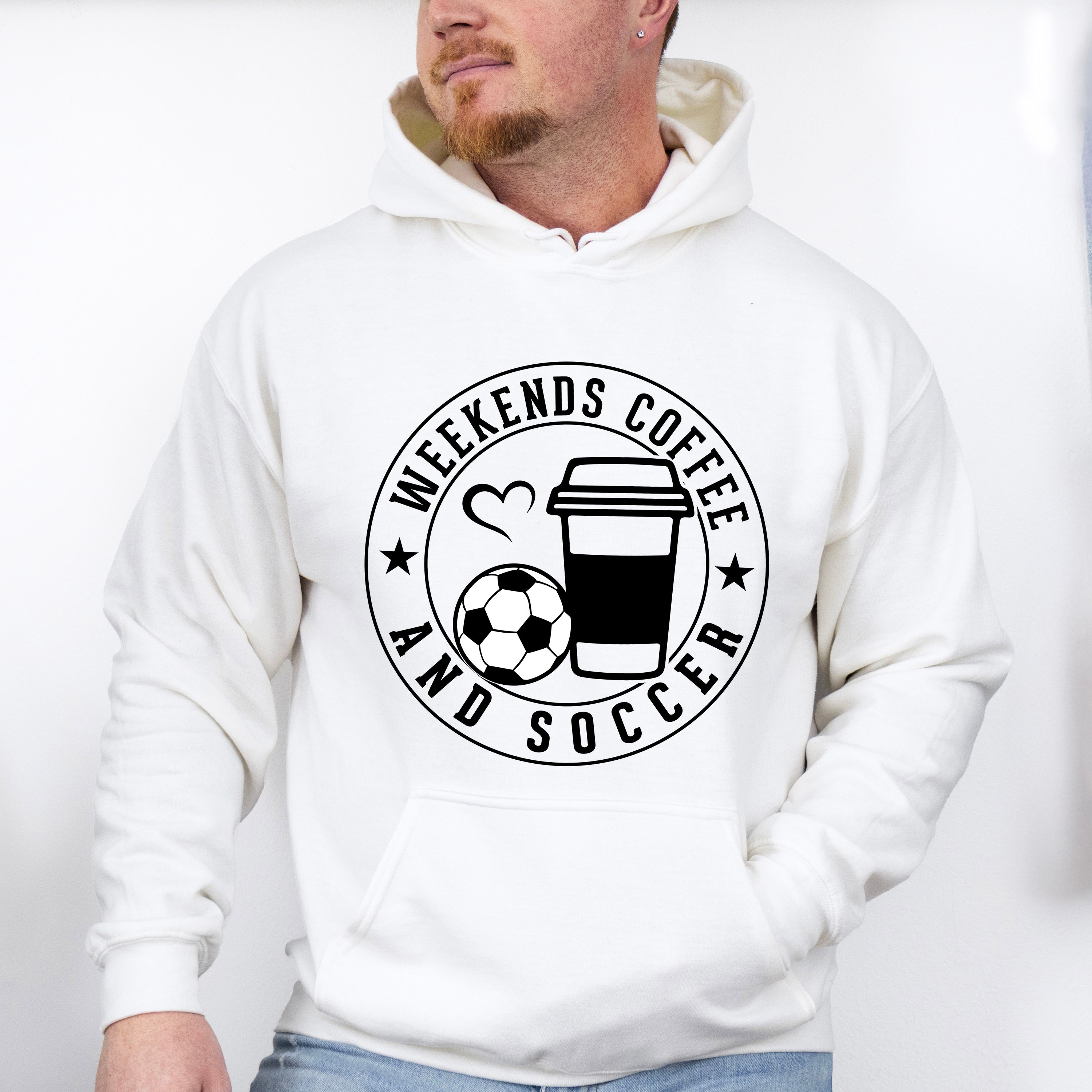 Weekends Coffee And Soccer Circle Design - Soccer Unisex Crewneck T-Shirt Sweatshirt Hoodie