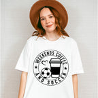 Weekends Coffee And Soccer Circle Design - Soccer Unisex Crewneck T-Shirt Sweatshirt Hoodie