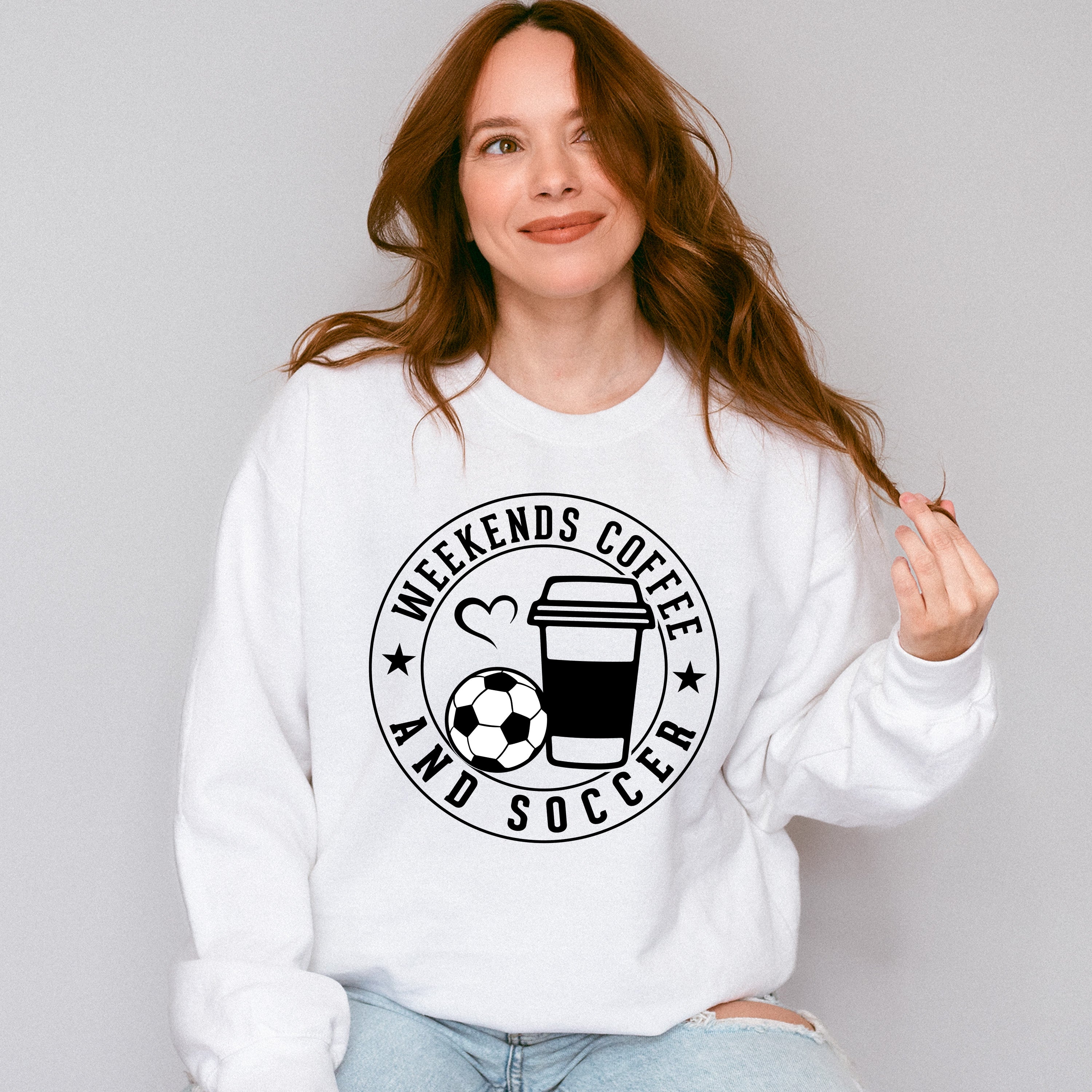 Weekends Coffee And Soccer Circle Design - Soccer Unisex Crewneck T-Shirt Sweatshirt Hoodie