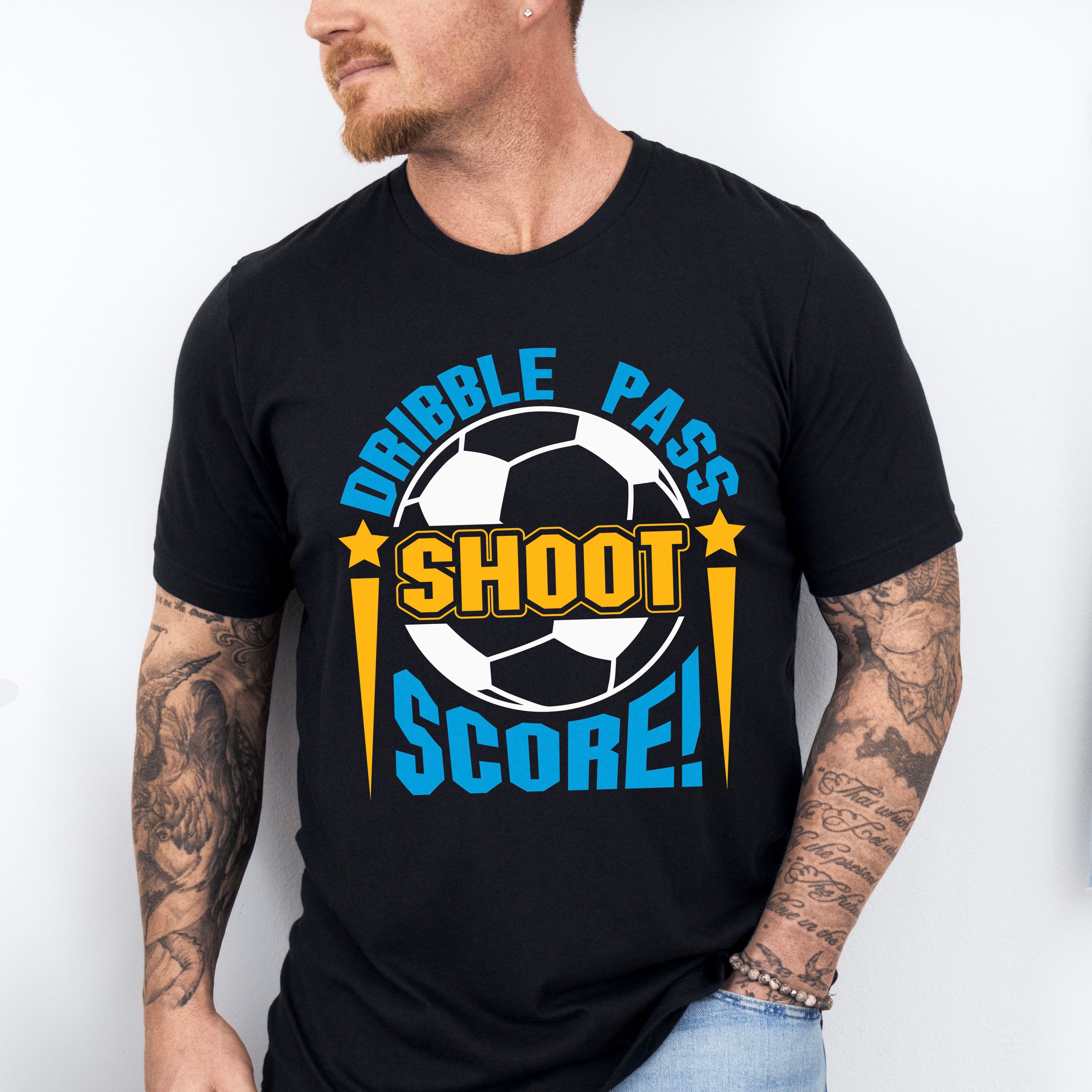 Dribble Pass Shoot Score - Soccer Unisex Crewneck T-Shirt Sweatshirt Hoodie
