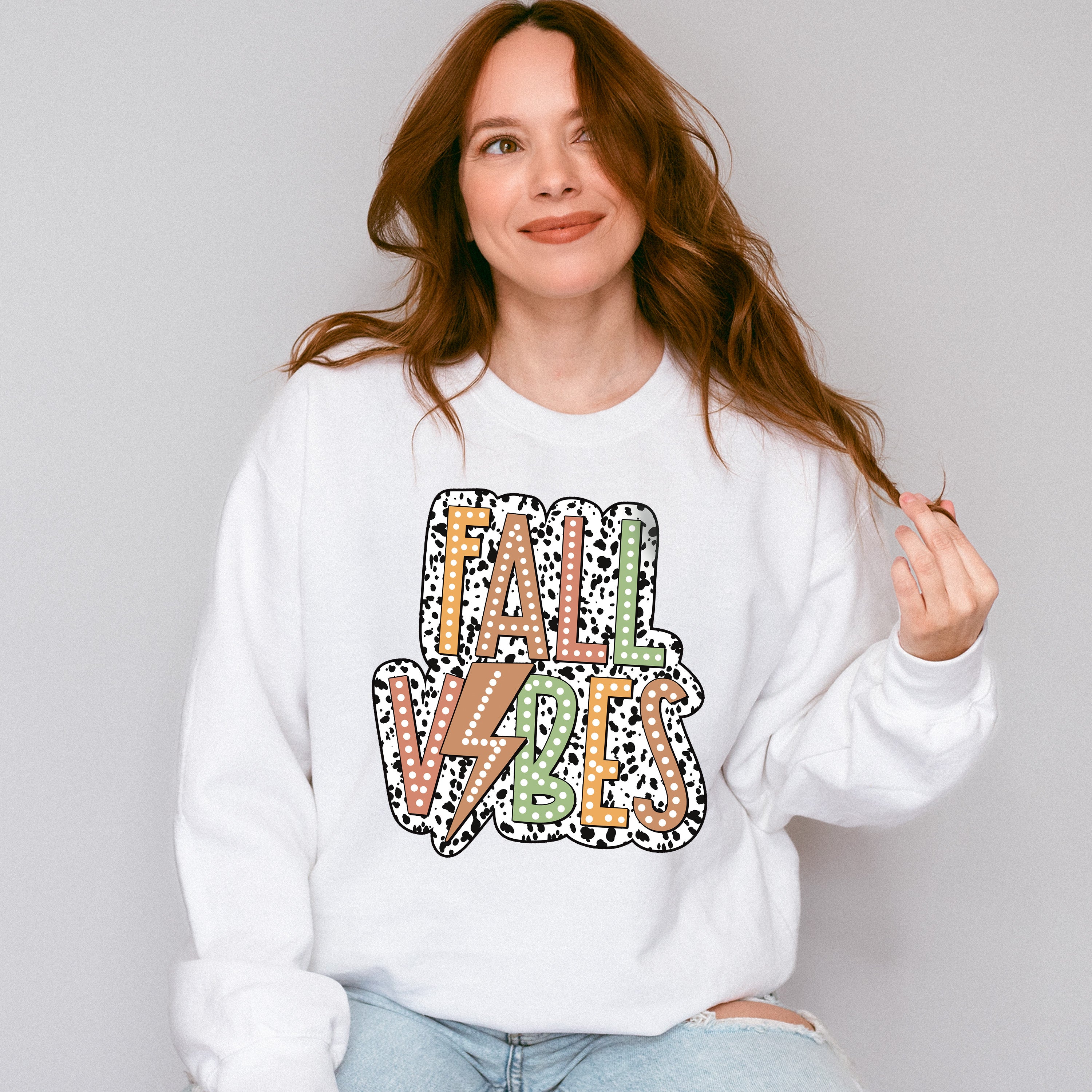 Fall Vibes Dalmatian Design - Fall Unisex Crewneck T-Shirt Sweatshirt Hoodie