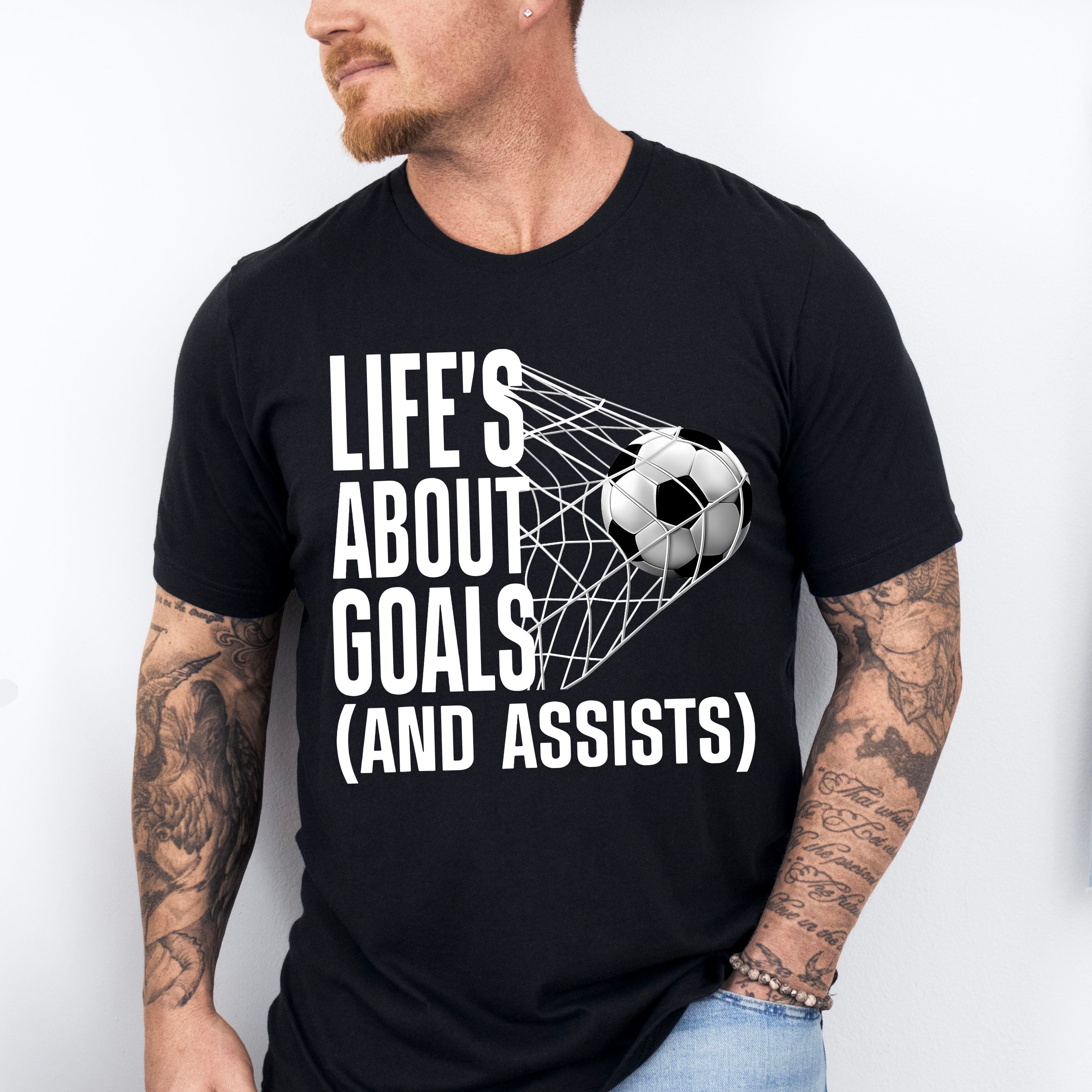 Life's About Goals - Soccer Unisex Crewneck T-Shirt Sweatshirt Hoodie